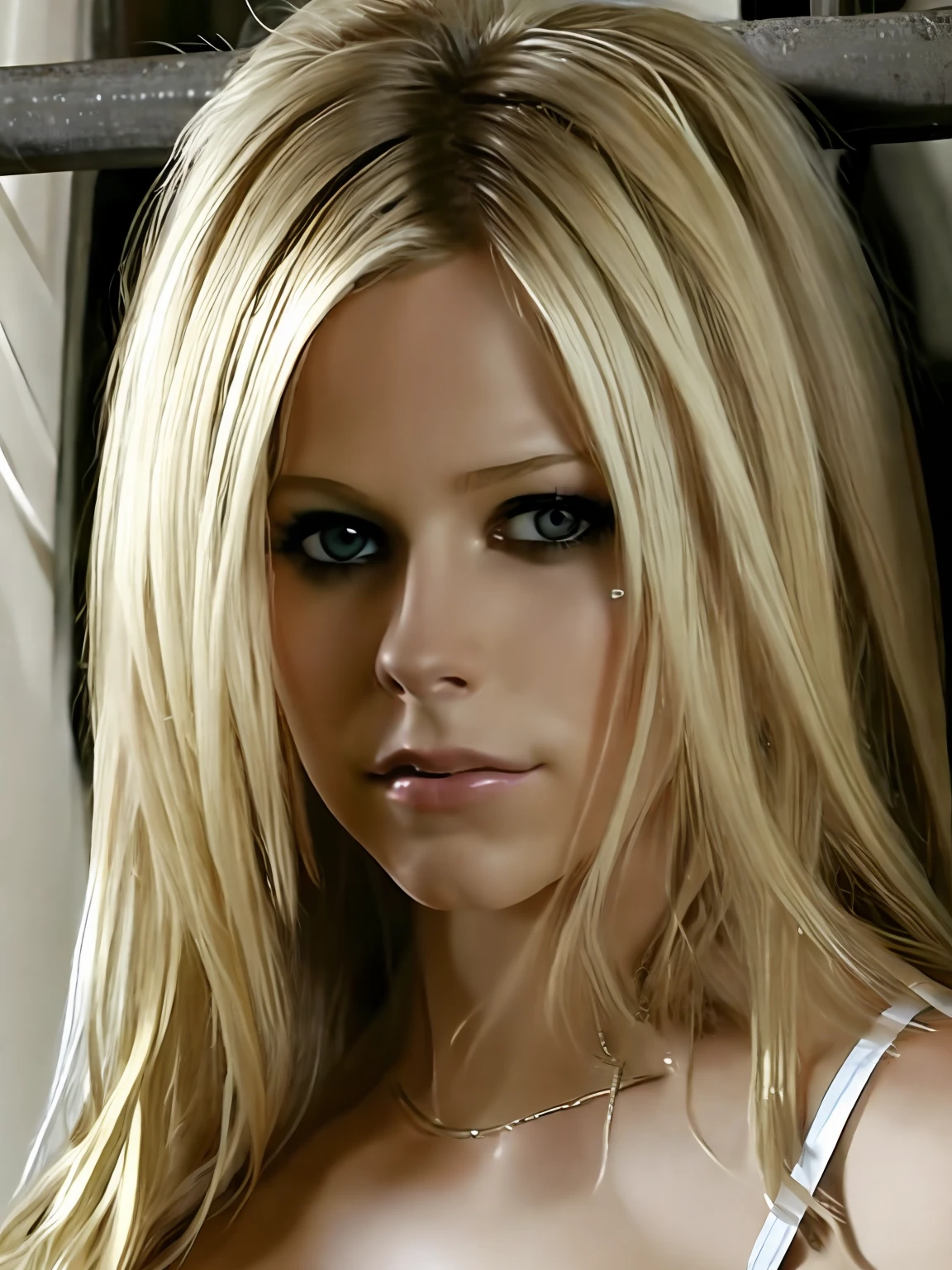 ((qualidade superior, 8k, obra-prima: 1.3)), beleza, Avril Lavigne, grande: 1.3, abdominais esguios: 1.1, cabelo loiro 1.2), rosto ultra detalhado, Highly detailed lips, olhos detalhados, 二重まぶた