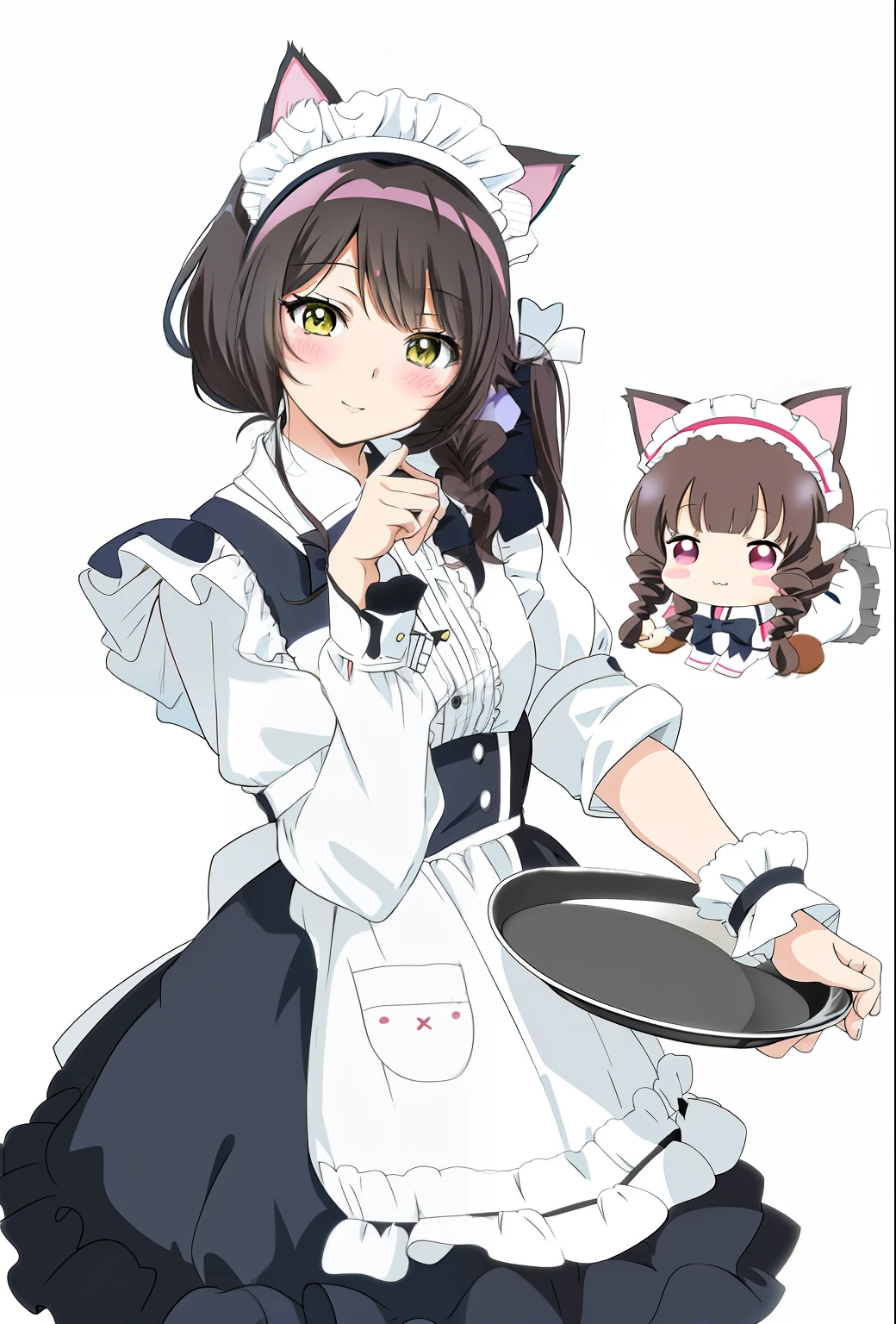Anime characters with maids with cats and pans, anime cat girl in a maid costume, cute anime catgirl, anime girl with cat ears, anime catgirl, anime moe art style, anime girl in a maid costume, Maid outfit, cosplay of a catboy! maid! dress, anime cat, maid, Girl with cat ears, beautiful anime catgirl