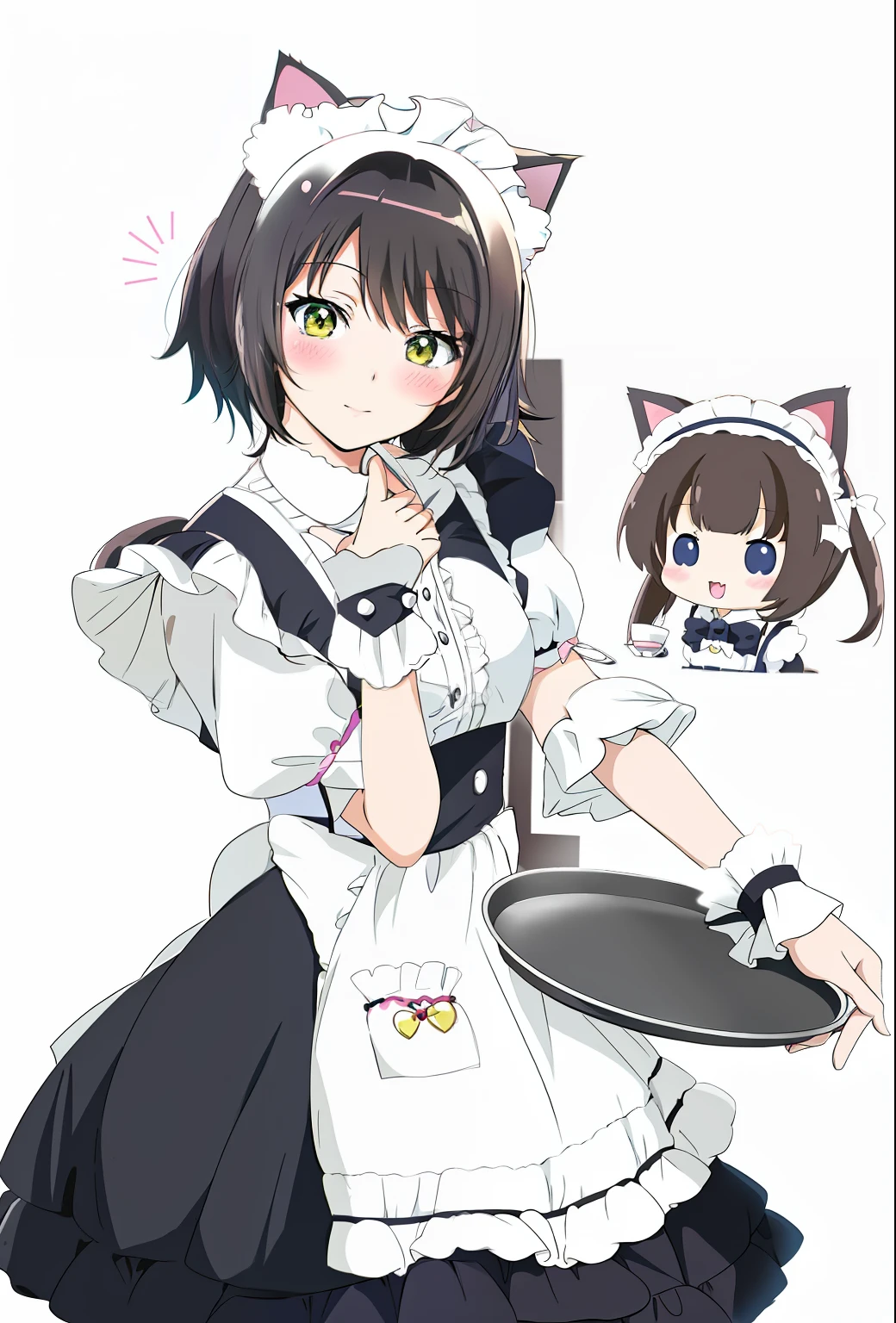 Anime characters with maids with cats and pans, anime cat girl in a maid costume, cute anime catgirl, anime girl with cat ears, anime catgirl, anime moe art style, anime girl in a maid costume, Maid outfit, cosplay of a catboy! maid! dress, anime cat, maid, Girl with cat ears, beautiful anime catgirl