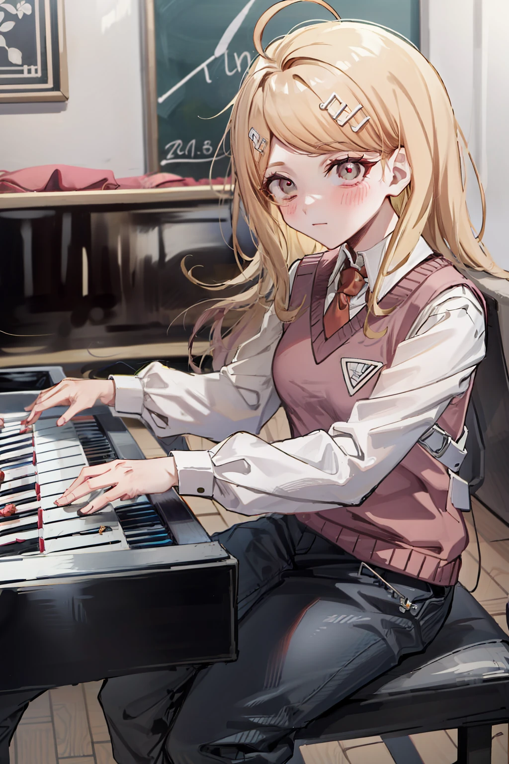 Walnut playing the piano