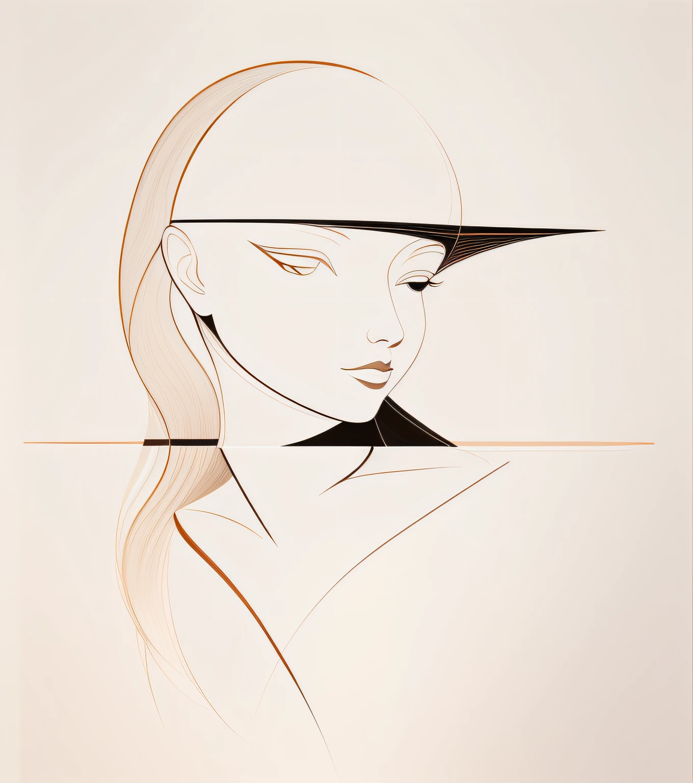 Conjunto de pintura silhueta de rosto, Unrealistic face, silhueta flor, rosto com linhas, silhueta de contorno abstrato feminino, Continuous design, linhas, rosto com floral contorno, linha continua, desenho abstrato, contornos minimalistas, somente contornos, uma linha de desenho, pintura de face com uma linha, Single color, preto e branco, estilo minimalista, pintura de face surreal