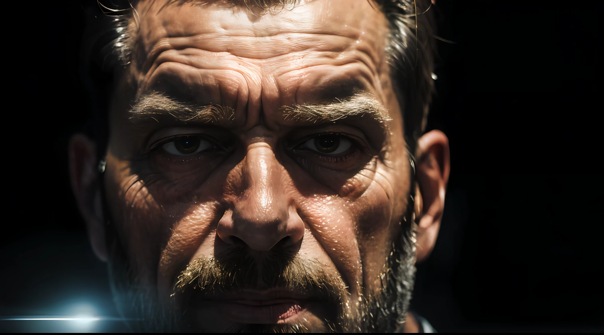 homem, 35 anos de idade, retrato (close up), realisticamente, dynamic lights, velho, filmagem completa, (papel de parede 8k extremamente detalhado da unidade CG), trending on ArtStation, trend at CGSociety, alto detalhe, foco nítido, dramatic, fotorrealista