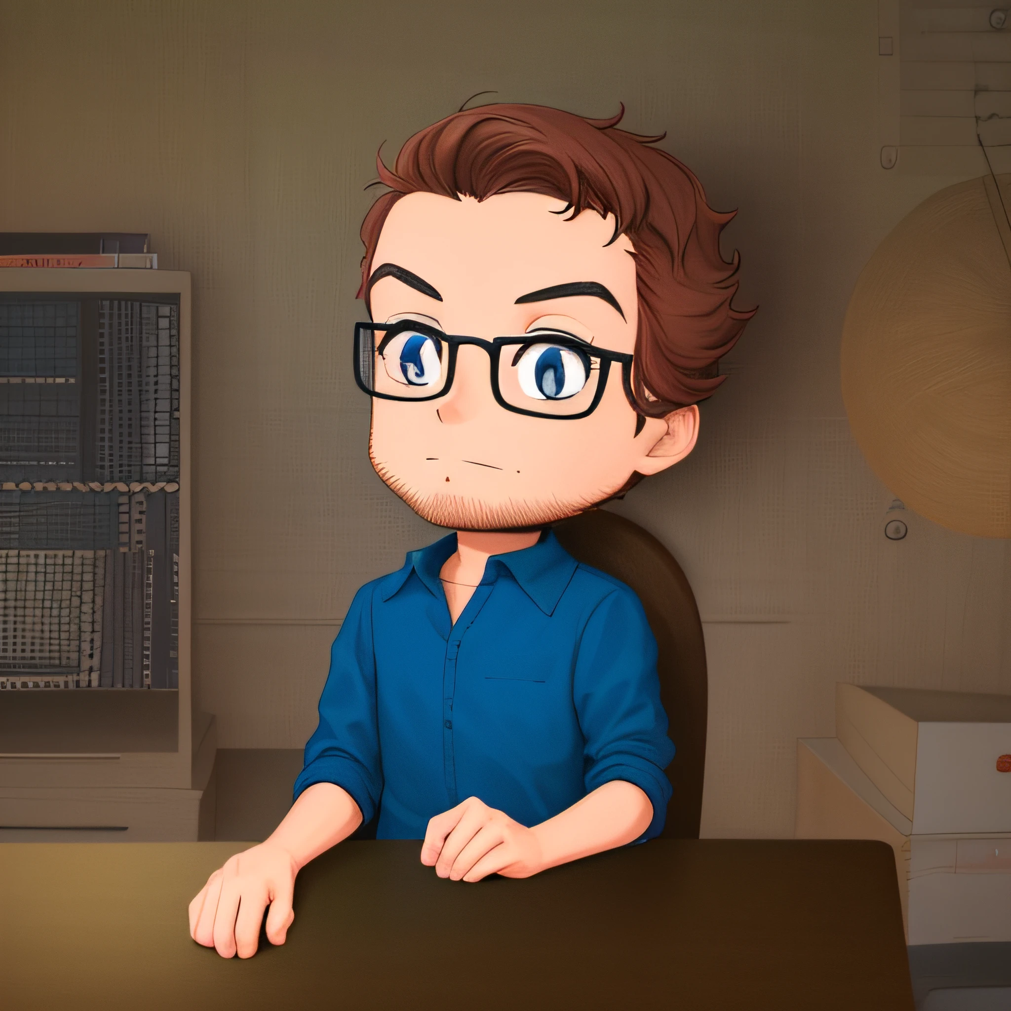 desenhos animados de um homem sentado em uma mesa com um laptop, in cartoon style, arte dos desenhos animados, retrato de personagem de mim, pintura digital dos desenhos animados, retrato dos desenhos animados, advanced digital chibi art, estilo de arte dos desenhos animados, charicatura, Retrato do conceito do personagem de mim, arte digital dos desenhos animados, stylized digital illustration, desenho animado de arte digital, avatar para o site, retrato estilizado, estilo caricatura