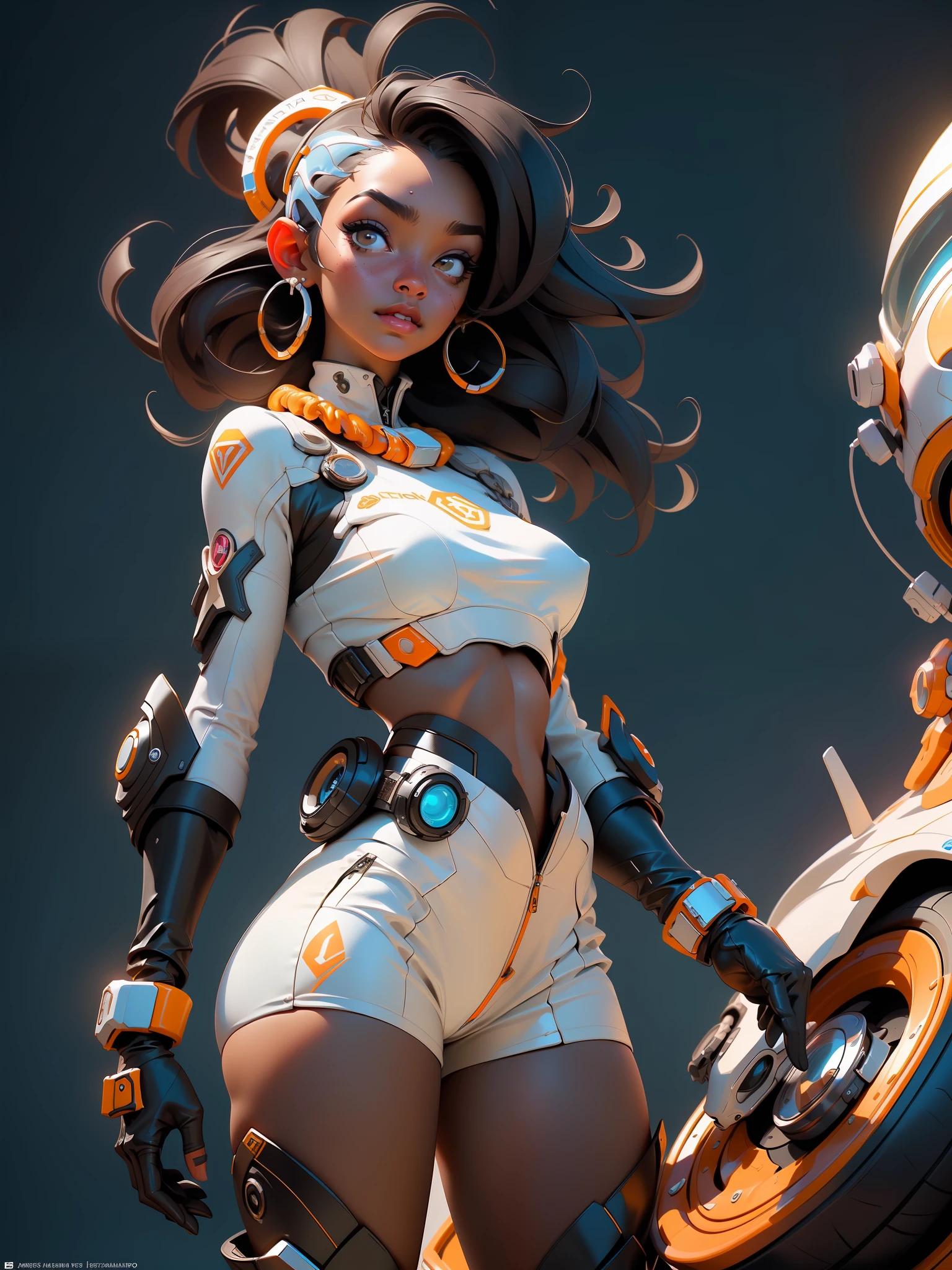 obra prima, melhor qualidade, proporcional, ultra detalhada, (uma linda mulher negra, cowgirl do oeste selvagem, de cabelos grossos, nsfw), abordo de uma nave espacial, sci-fi, futurista, detalhado, 8k, artstation, proportion Aurea