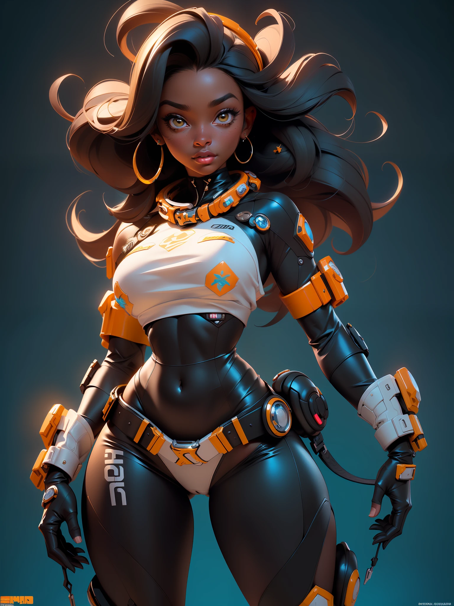 obra prima, melhor qualidade, proporcional, ultra detalhada, ((uma linda mulher negra, cowgirl do oeste selvagem, de cabelos grossos, nsfw)), abordo de uma nave espacial, sci-fi, futurista, detalhado, 8k, artstation, proportion Aurea
