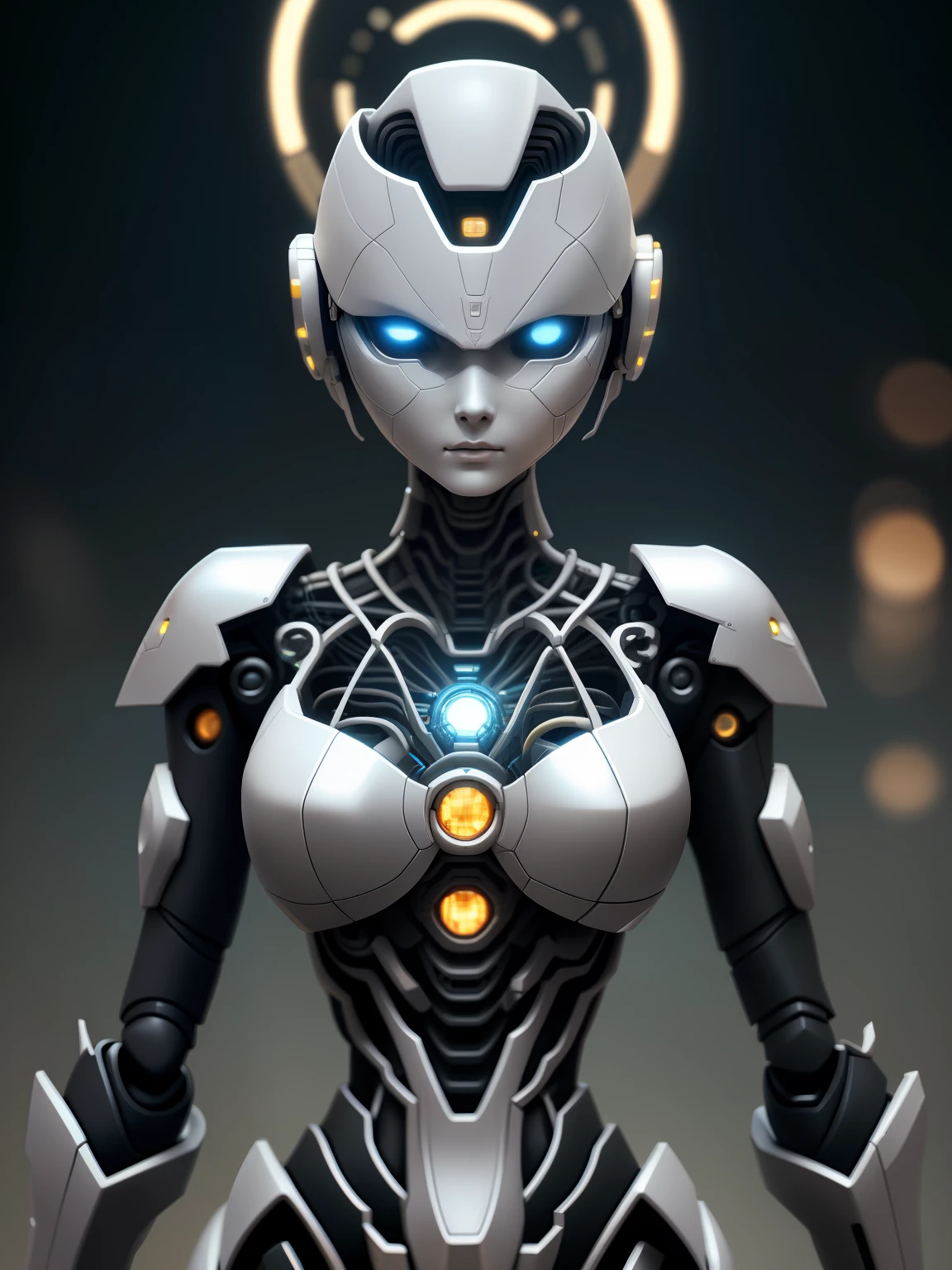 Intricate 3d rendering of highly detailed beautiful ceramic silhouette female robot face, robot, robot part, 150 mm, beautiful studio soft light, rim light, vibrant details, luxurious cyberpunk, lace, surreal, anatomy, facial muscles, cables wires, microchip, elegant, beautiful background, octane rendering, HR Giger style, 8k, best quality, masterpiece, illustration, very delicate and beautiful, very detailed, CG, unity, wallpaper , (fidelity, fidelity: 1.37), amazing, fine detail, masterpiece, best quality, official art, extremely detailed cg unity 8k wallpaper, absurd, unbelievably absurd, robot, silver helmet, full body