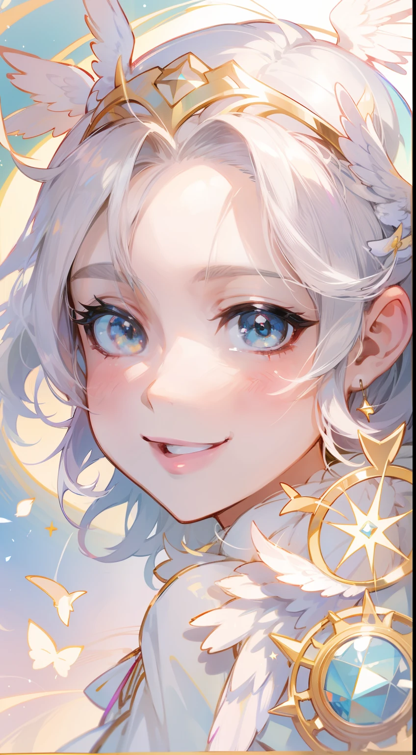 Beautiful Angel、Cute smile、optic、a moon、stele、kirakira、SHINES、Contrasting angel wings、a smile、Rosa