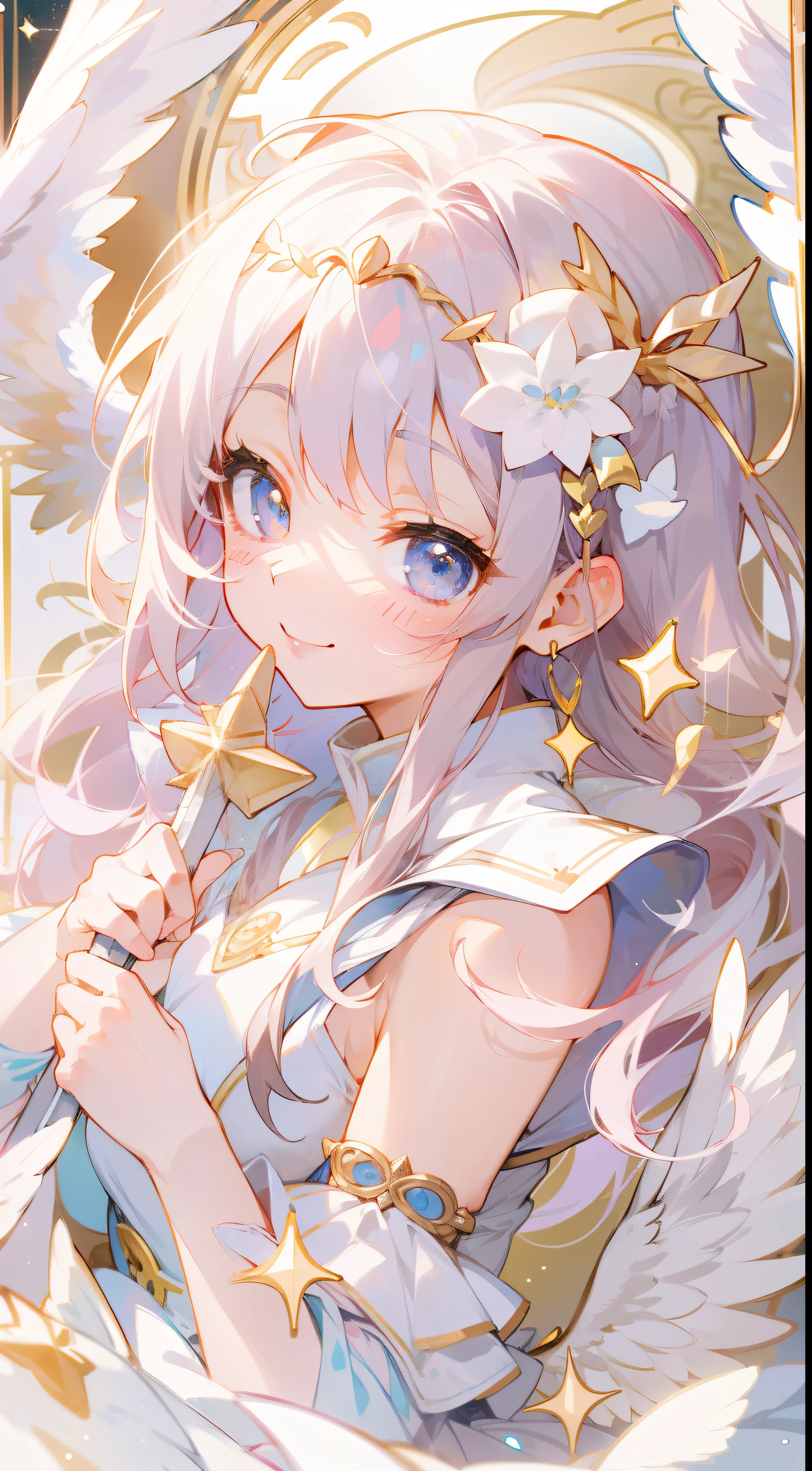 Beautiful Angel、Cute smile、optic、a moon、stele、kirakira、SHINES、Contrasting angel wings、a smile、Rosa