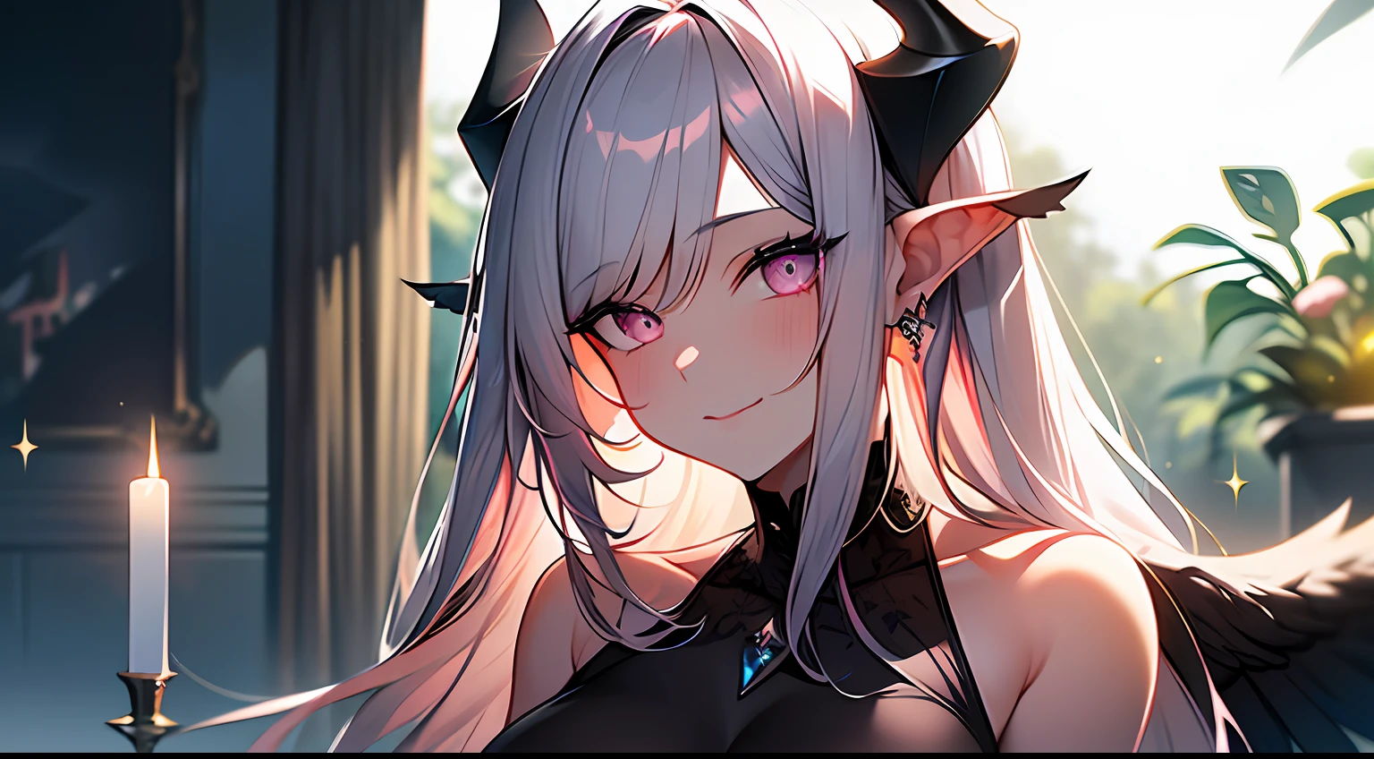 (Masterpiece:1.2), best quality, (illustration:1.2), (ultra-detailed),Eye focus,(Masterfully crafted Glow, pink lens flare), (Cinematic background), hyper details, (delicate detailed), (intricate details),in the air, octane render, hdr, (hyperdetailed:1.15), (soft light:1.2), 1girl, beautiful girl, ultra detailed eyes, mature, plump, thick, rainbow painting drops, paint teardrops, woman made up from paint, entirely paint, splat, splash, outdoors, (bioluminescent hair:1.1),(glowing eyes), ((makeup)),(Cinematic masterpiece), fierce, powerful, splashes of colour absolutely eye-catching, (Cinematic headlight), light coming from above, growing shadows, ((caustic)), dynamic angle, beautiful detailed glow, ambient occlusion, ambient light, raytraced reflections,(best illumination, an extremely delicate and beautiful), ((cinematic light)), (soft:2), (Nephilim:1.2), (halo), demon horns,(1 angel wing),1 demon wing, wings on back, half demon, demon ears, black wings, raven wings, (falling raven feathers), black hair, grey eyes, (red hair glow), (radiant aura),