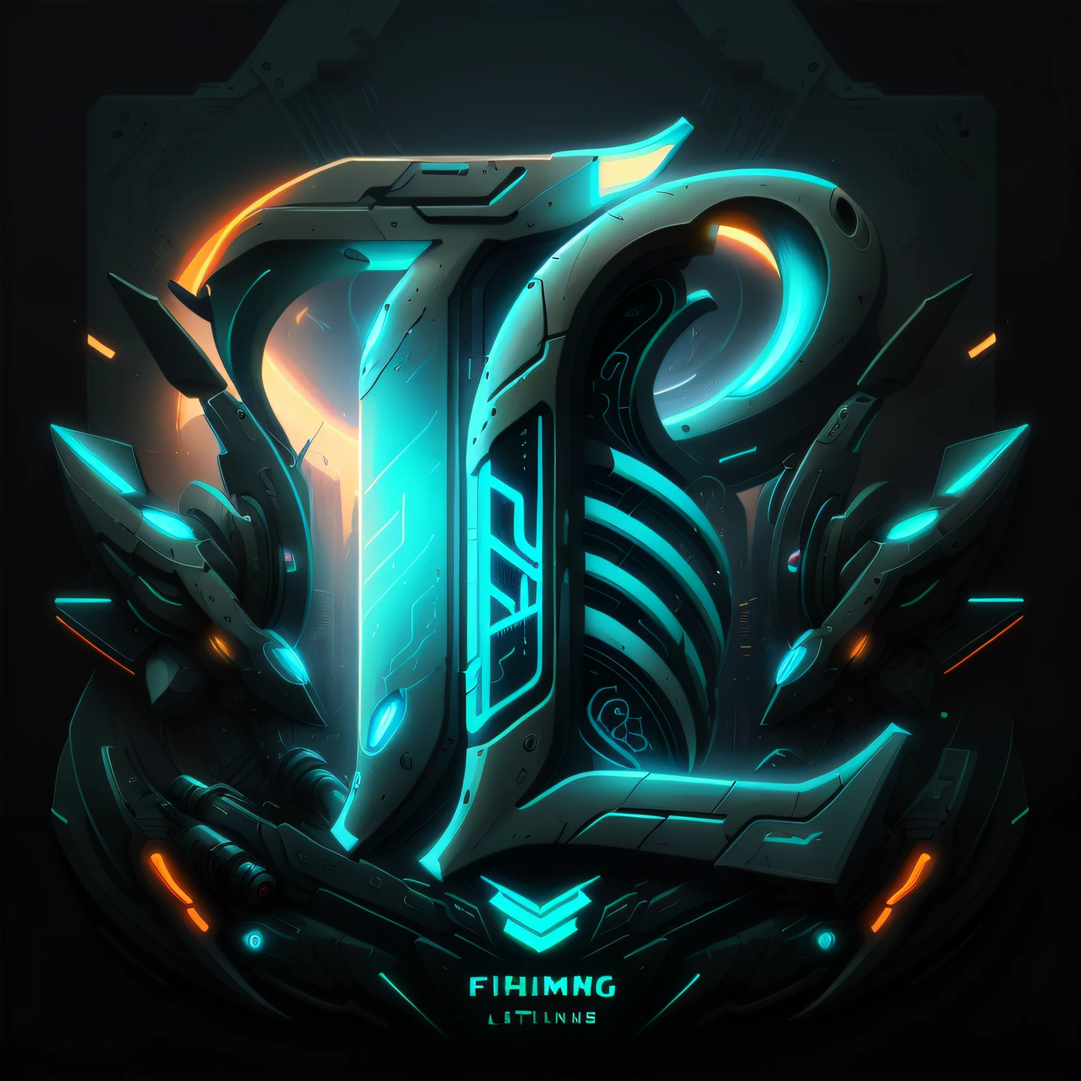 Futuristic gaming and tech logo