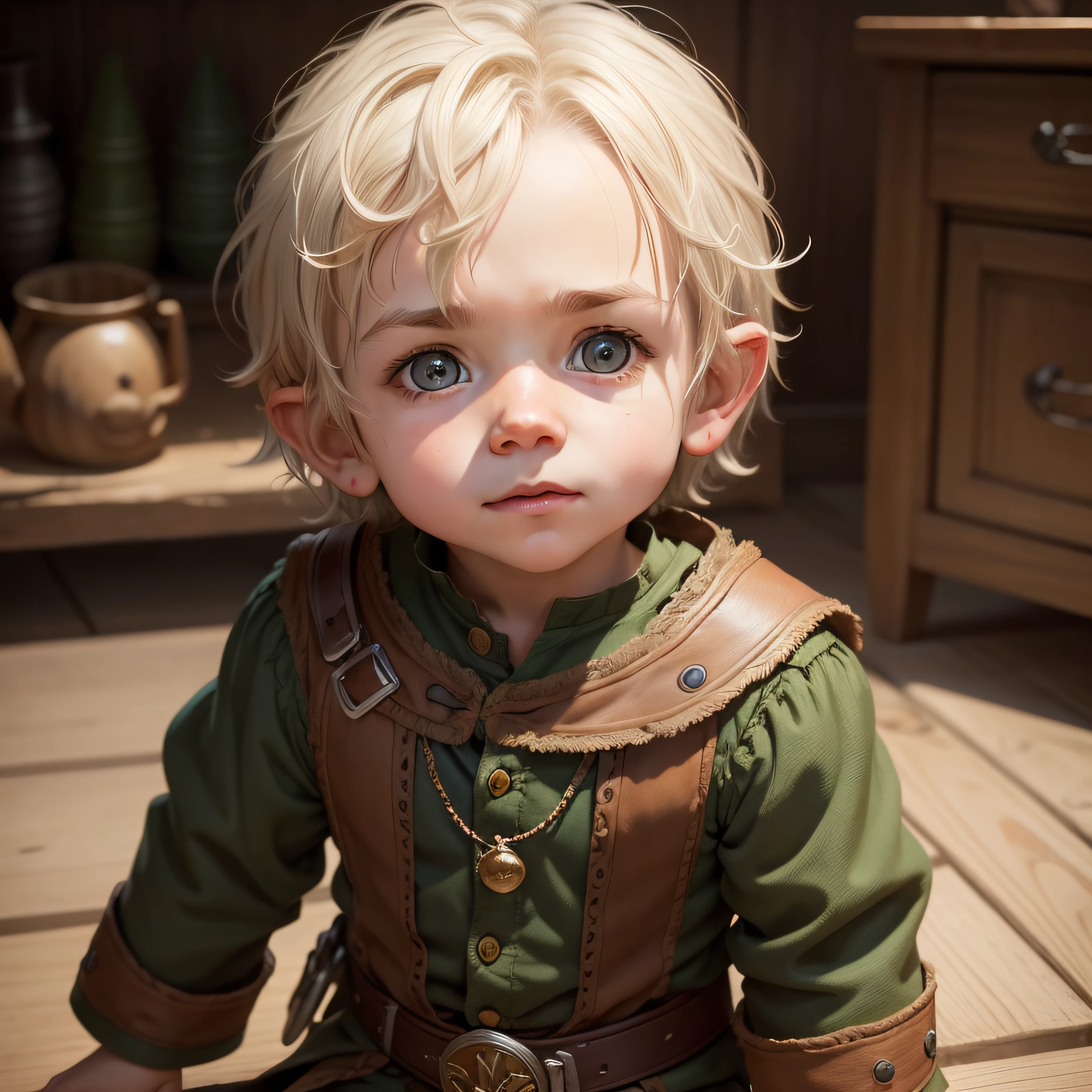 (cbzbb:1.25), portrait of cutest Dominic Monaghan's Meriadoc Brandybuck (Merry) hobbit ddler illustration, artstation, CGI_Animation,