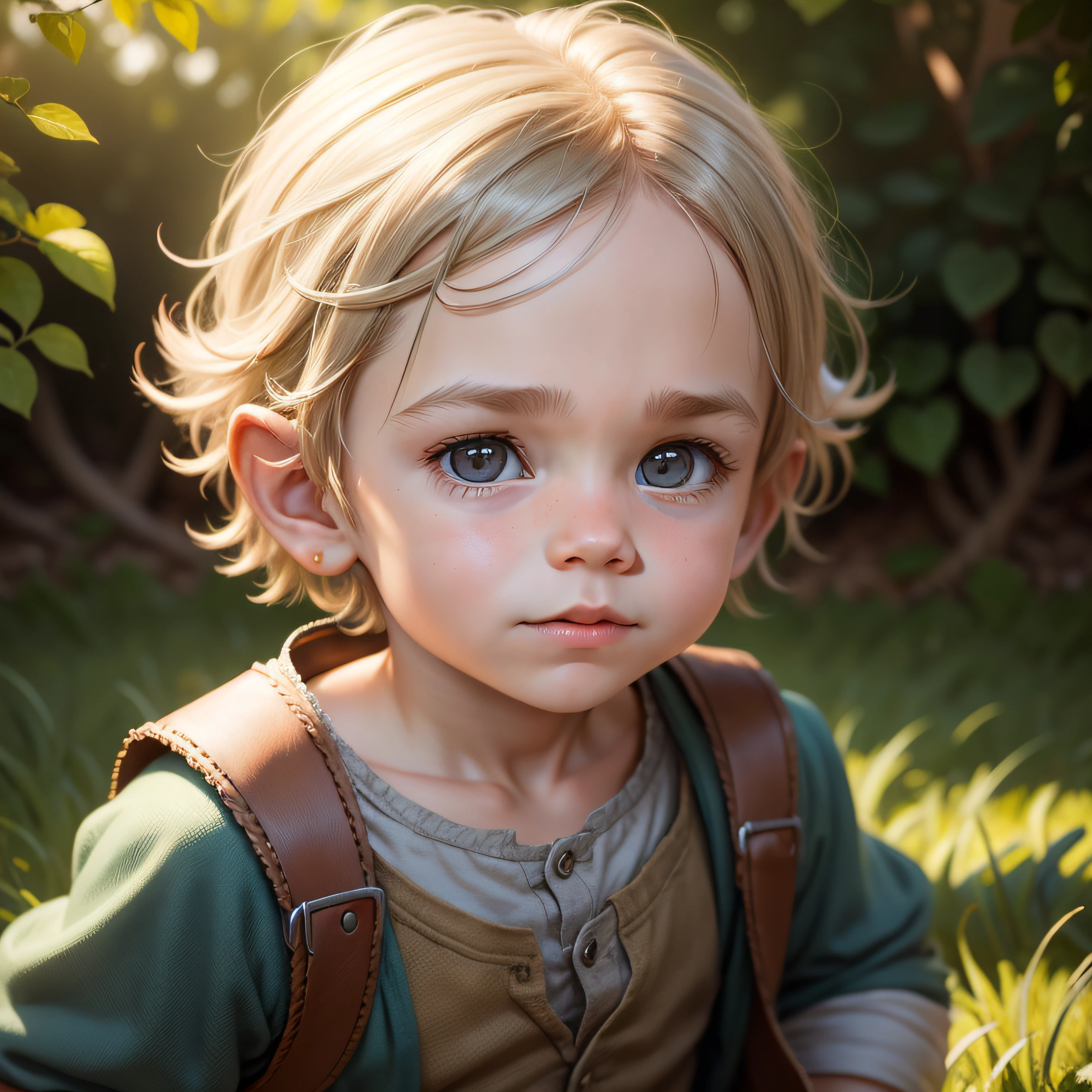 (cbzbb:1.25), portrait of cutest Dominic Monaghan's Meriadoc Brandybuck (Merry) hobbit ddler illustration, artstation, CGI_Animation,
