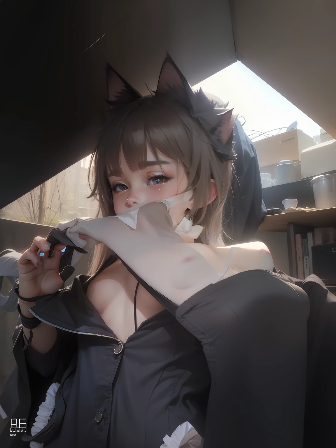 Two-dimensionalization,Plus cat ears,Remove clothes