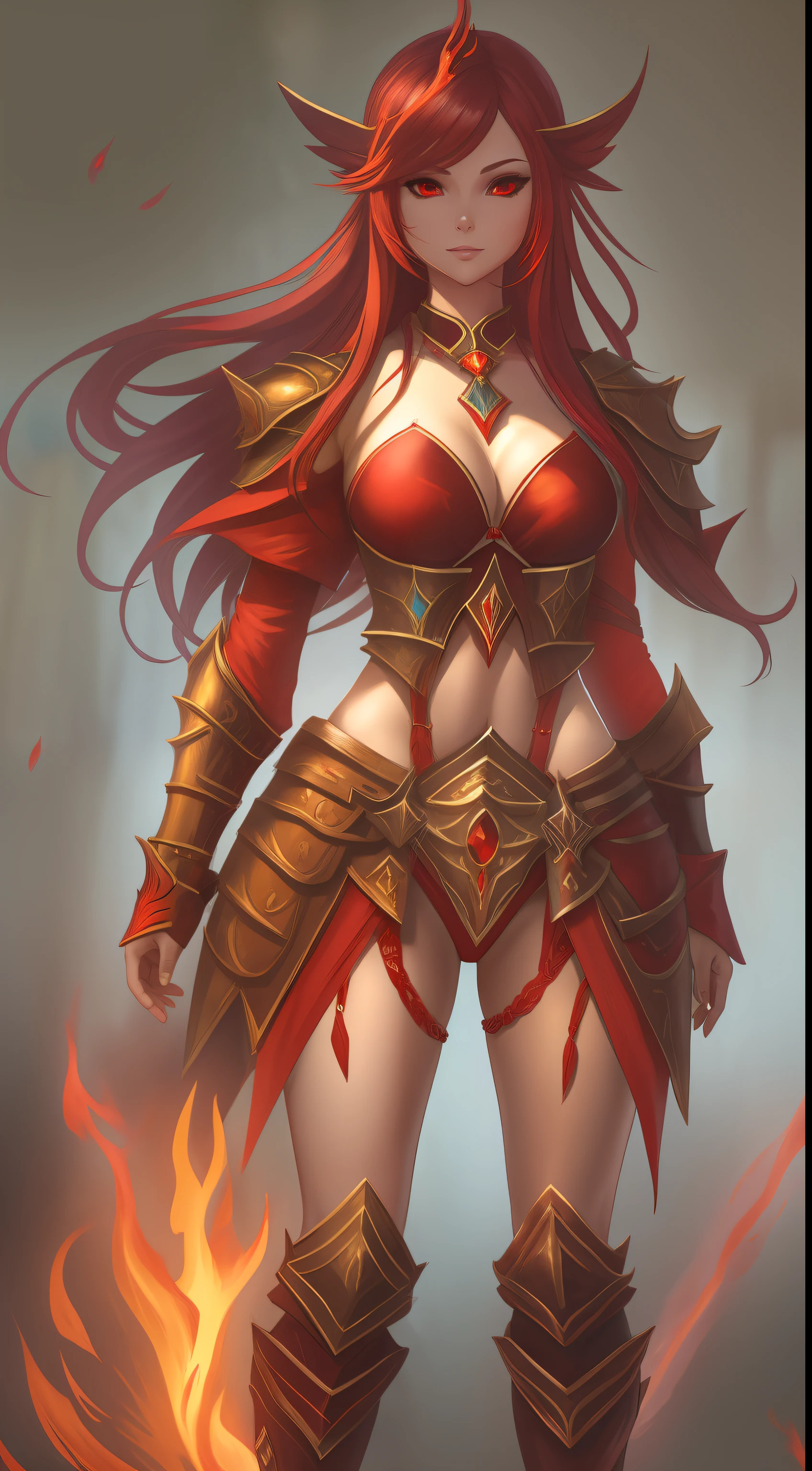 Hot Sexy girl wear Shadewood Bikini Armor With Bloodflame Aura, Full Body