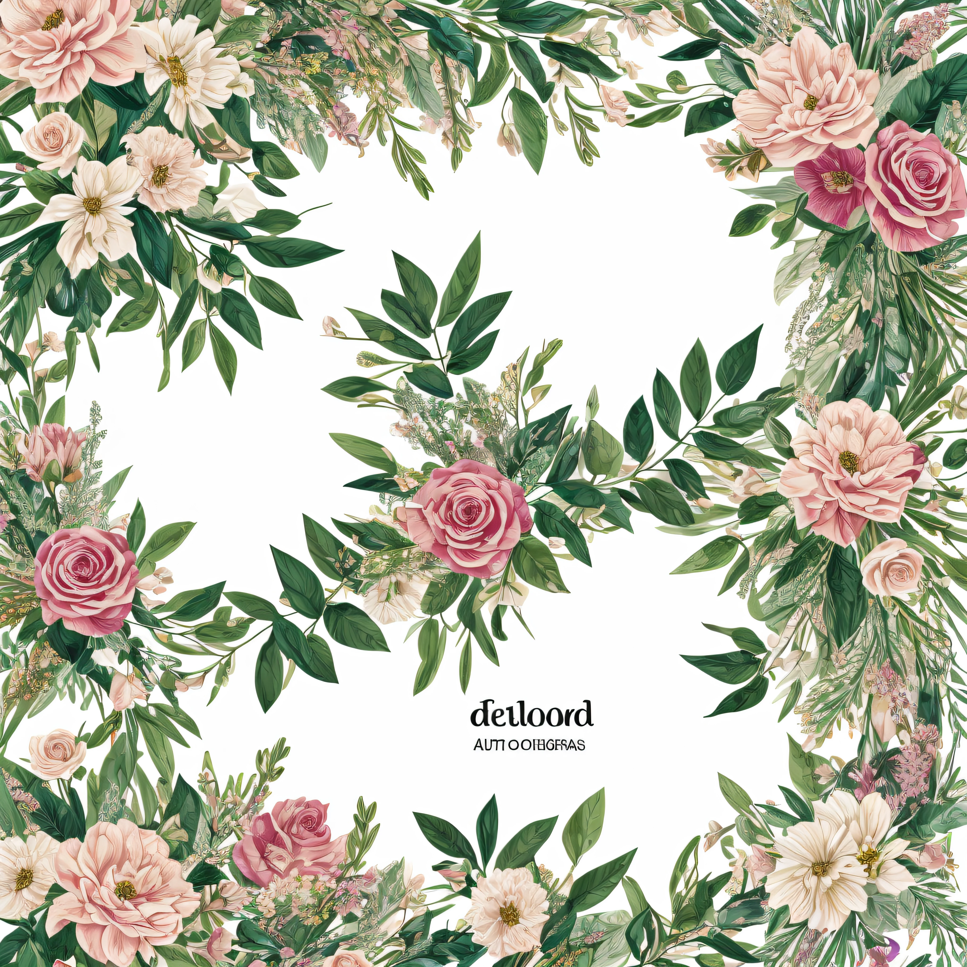 Floral design, detallada, ((con fondo blanco)) --auto