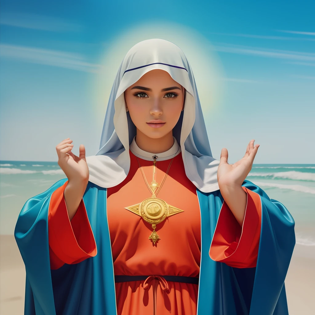 virgin mary. MUJER CAUCASICA. 19 years old, DULCE E INOCENTE MIRADA ANGELICAL, ultra detailed fine art photography, Aura de medianoche, cielo nocturno, Cara hermosa detallada, Dreamy, resplandeciente, retroiluminado, glamur, Mica, sombras, oil on canvas, Pinceladas, Suave, ultra-high def, 8k, Motor Unreal 5, Ultra Sharp Focus, Arte de Alberto Seveso, Artgerm, loish, Sf, Obra maestra de arte intrincada, ominoso, matte paint movie poster, golden ratio, tendencias en CGSociety, intrincado, epopeya, tendencias en Artstation, por artgerm, Altamente detallado, vibrant production cinematic character render ultra high quality model. obra maestra, calidad superior, mejor calidad, arte oficial, beautiful and aesthetic: 1.2), , extremo detallado, colorido, highest detailed, arte oficial, unidad de papel tapiz 8k, ultra detallado, beautiful and aesthetic, hermoso, obra maestra, mejor calidad,