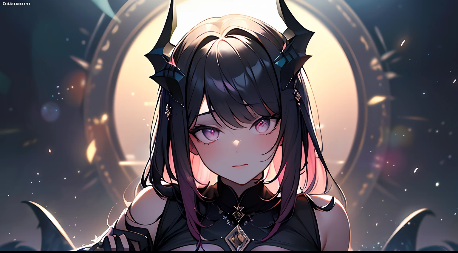 (Masterpiece:1.2), best quality, (illustration:1.2), (ultra-detailed),Eye focus,(Masterfully crafted Glow, pink lens flare), (Cinematic background), hyper details, (delicate detailed), (intricate details),in the air, octane render, hdr, (hyperdetailed:1.15), (soft light:1.2), 1girl, beautiful girl, ultra detailed eyes, mature, plump, thick, rainbow painting drops, paint teardrops, woman made up from paint, entirely paint, splat, splash, outdoors, (bioluminescent hair:1.1),(glowing eyes), ((makeup)),(Cinematic masterpiece), fierce, powerful, splashes of colour absolutely eye-catching, (Cinematic headlight), light coming from above, growing shadows, ((caustic)), dynamic angle, beautiful detailed glow, ambient occlusion, ambient light, raytraced reflections,(best illumination, an extremely delicate and beautiful), ((cinematic light)), (soft:2), (Nephilim:1.2), (halo), demon horns,(1 angel wing),1 demon wing, wings on back, half demon, demon ears, black wings, raven wings, (falling raven feathers), black hair, grey eyes, (red hair glow), (radiant aura),