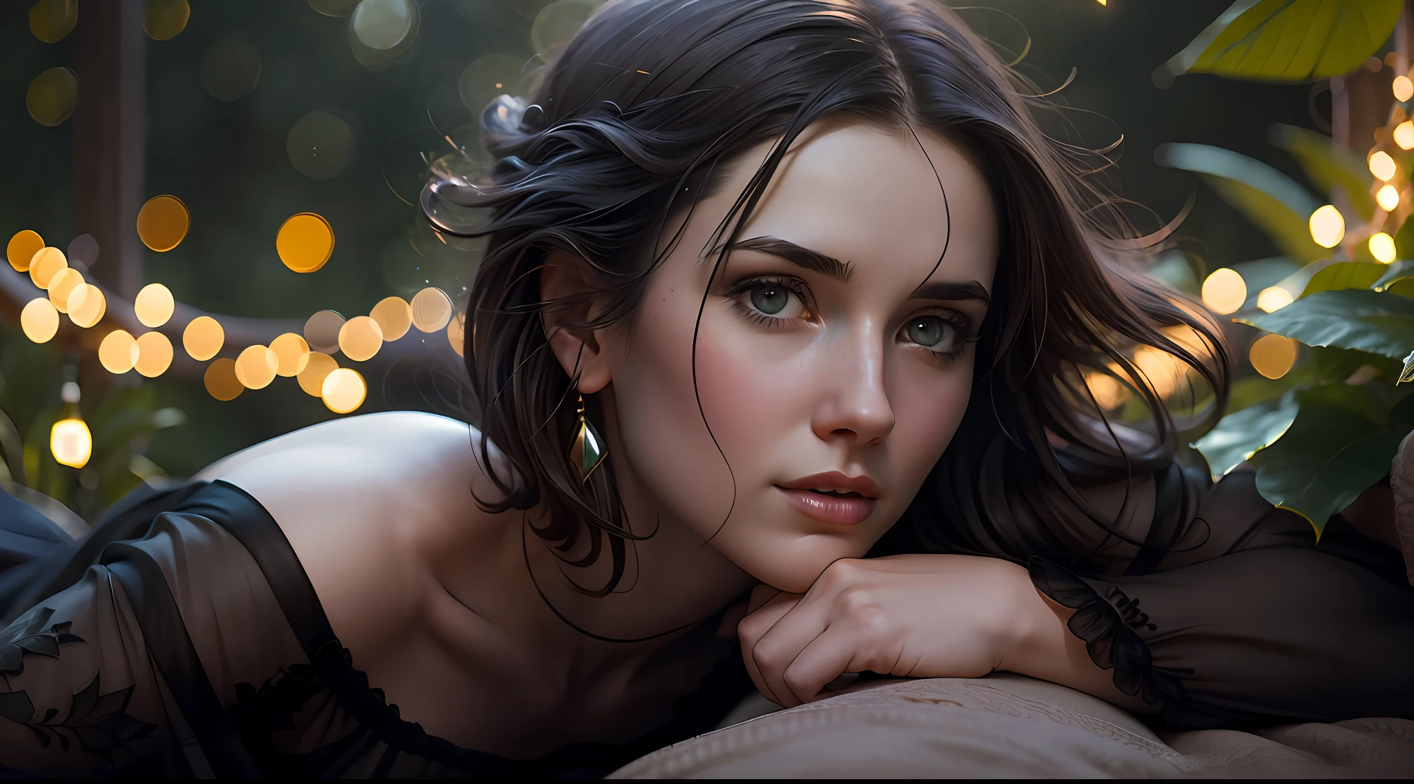[(sharp-focus: 1,2), Solo photo, attractive young Demi Moore, (beatiful face: 1,1), A detailed eye, luscious lips, (eye make up: 0,85), (Average Breasts: 1,0), (fit body: 1,2), (Short Hair Hair :1.2), em (Little black dress:1.2) UPON (festive:1.2). (Gloomy lighting: 1,2), Depth of field, bokeh, 4k, HDR. Author (James K. Christensen: 1.2 | Jeremy Lipking: 1.1):20]:In Focus (Clear realistic cityscape), , (Gloomy lighting: 1,2), Depth of field,, 4k, HDR. Author (James K. Christensen: 1.2 | Jeremy Lipking: 1.1)