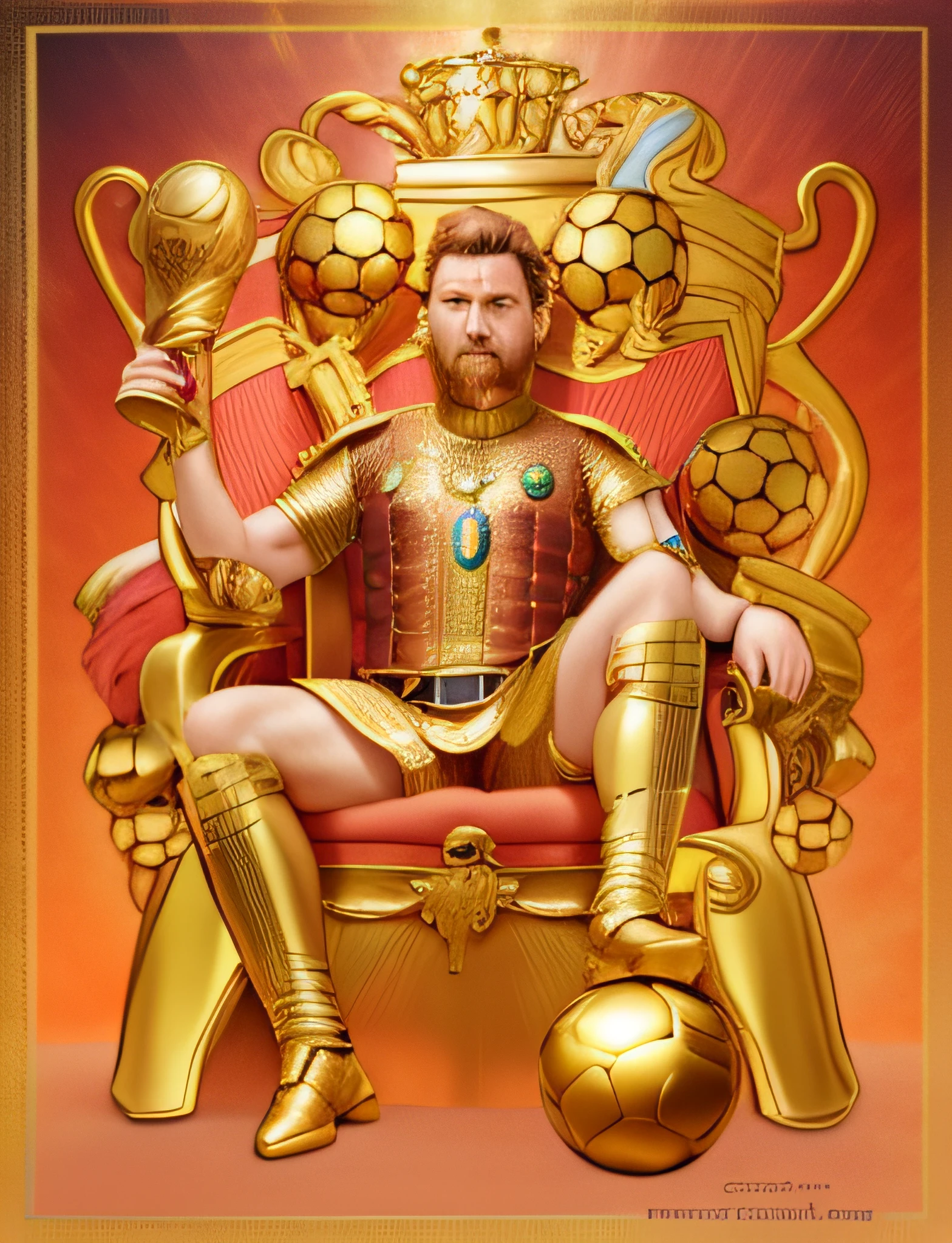 araffe sitting on a golden throne with a soccer ball and trophy, messi, messi as a viking, lionel messi portrait, sitting on a golden throne, sitting on golden throne, lionel messi, gold throne, messi as cyborg, golden throne, the best ever, sitting in a gilded throne, inspired by Mike Winkelmann, messi dunking on ronaldo, arafed man sitting on a golden throne with a soccer ball, messi, lionel messi portrait, sitting on a golden throne, golden throne, king in yellow, sitting on golden throne, gold throne, lionel messi, messi as a viking, the king in yellow, jen bartel, the king of rooster, the best ever, sitting in a gilded throne