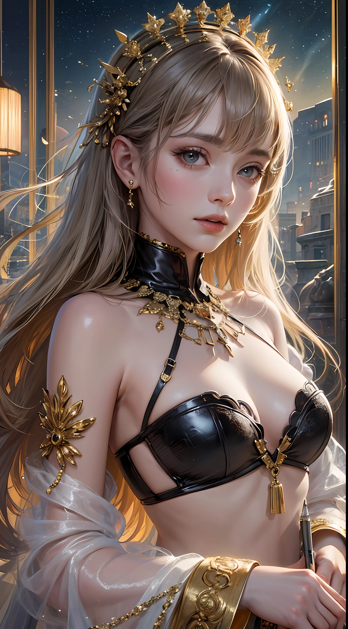Focus on the person. We create and express the best shining composition of the person. ((Masterpiece)), (((highest quality)))), ((Ultra detail)), (Ultra realistic), (Highly detailed CG illustrations), (Very delicate and beautiful), Girls as masterpieces, highest quality, realistic skin, realistic fabrics, realist illustrations focusing on girls with realistic and ultra-detailed eyes in the center front. This is the absolute rule, and the following sentence expresses the image quality. It is the greatest masterpiece in the history of the class of Inuitsuki Ichigo, in which the owner of the greatest painting talent in human history met an unparalleled beauty and risked his life to depict the most beautiful figure. Create stunning anime artwork that is currently trending on seaStation, showcasing exquisite beauty and captivating aesthetics. "What we see before our eyes is an unparalleled beautiful girl who transcends time and space, and although she comes from a modern Japan, her beauty and presence lie ahead as if she came from another world," she says, with a wealth of motifs that skillfully combine modern fashion with traditional Japan beauty.
Her distinctive features are highlighted by large, bright eyes that look like birds that never stop singing, delicate and fine skin, and tightly closed mouth. It is the result of a wonderful fusion of art, and its beauty cannot be expressed in words.
She is petite but has a dynamite body line that is perfectly proportioned. Like a sandy beach shining in the sun, its appearance radiates both visual appeal and emotional appeal at the same time. Her attire reflects contemporary fashion, with sophisticated designs and colorful patterns expressing her rich inner self. Each ornament and accessory is considered to be even more of her personality and beauty.
Her hands feel delicacy and strength, like the work of artist Guido Daniele. One of her palms and fingertips expresses the colors and emotions of the world in which she lives.