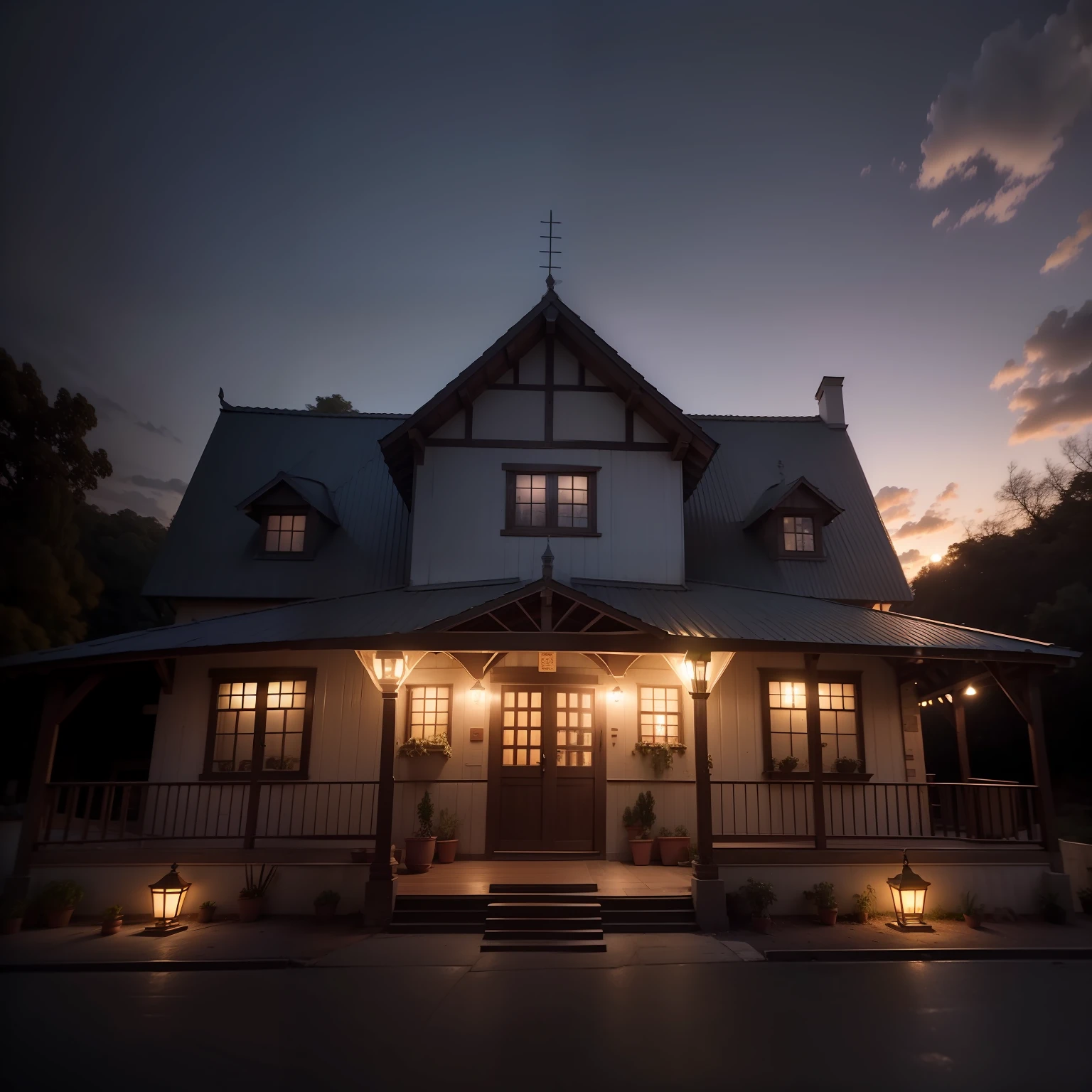 Casa de fruta, elma,8k, highes definition, hiper-realista, + Cinematographic shot + dynamic compositing, incrivelmente detalhado, nitidez, detalhes detalhes + noite com luz + perfeccionismo + realismo premiado ((mood lighting))
