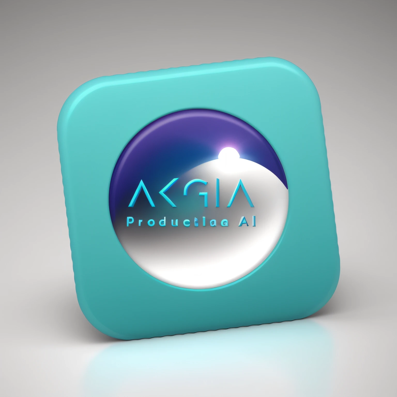 a closeup of a button with a logo on it, Aghartha, logotipo arredondado, Agartha, Aqua, icon for an ai app, Giga, production ig, IGLA, logotipo preto e branco, 2d solid shape logo, Artificial intelligence logo, adam varga, avatar para o site, motion graphic, alegria, imagem de alta qualidade, Logotipo 3D