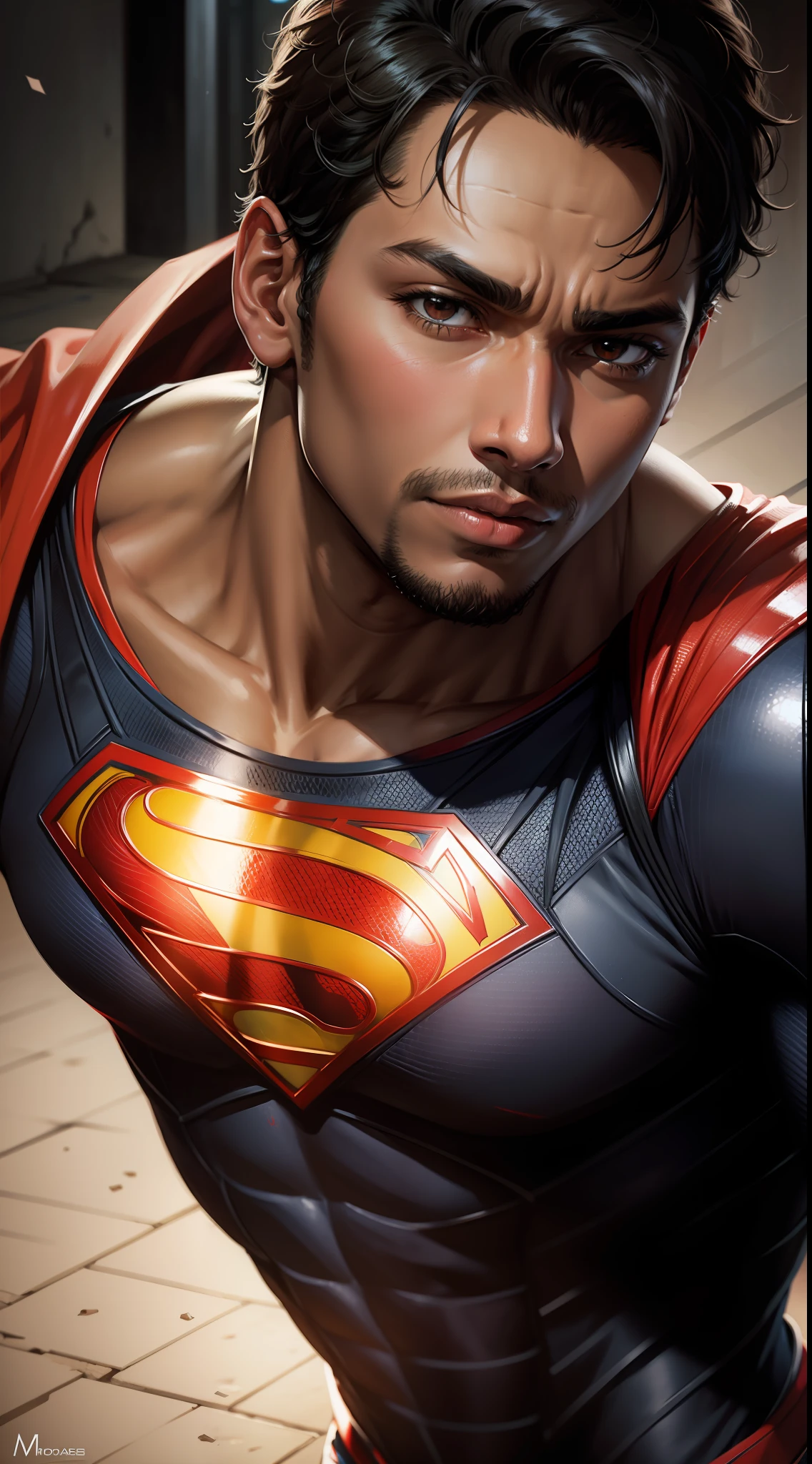 portrait of miles_morales as superman