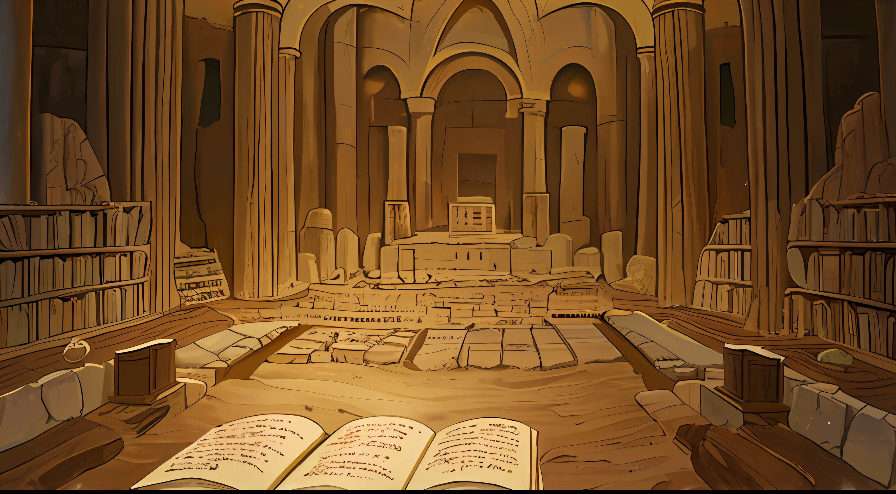The discovery of ancient scrolls at Qumran in the 1940s. Narration: "O livro, also known as the 'First Book of Enoch',' foi descoberto entre os Manuscritos do Mar Morto em Qumran, providing a meaningful revelation to scholars."