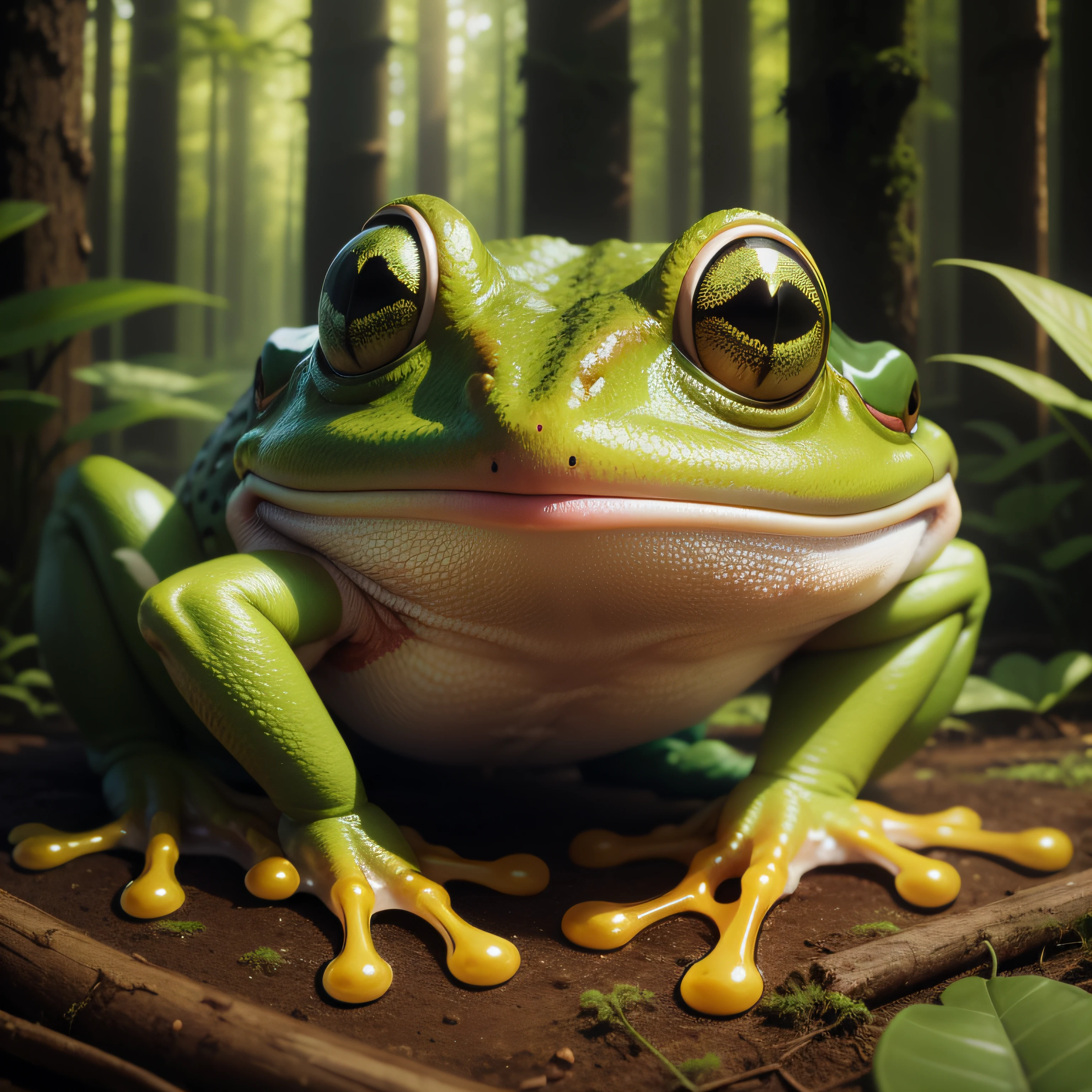 Frog, in forest, colorful, no watermark, no signature, in forest, 8k