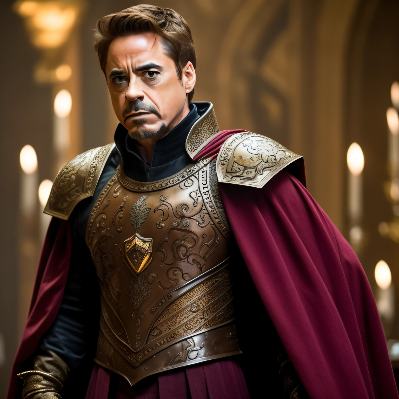 Robert Downey Jr. He is an advisor to the king of House Lannister in sage's clothes and has a brooch on his chest with a symbol of a hand
