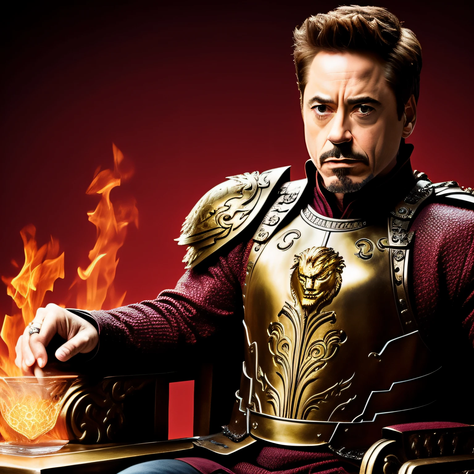 Robert Downey Jr. He is an advisor to the king of House Lannister and has a brooch on his chest with a symbol of a hand
