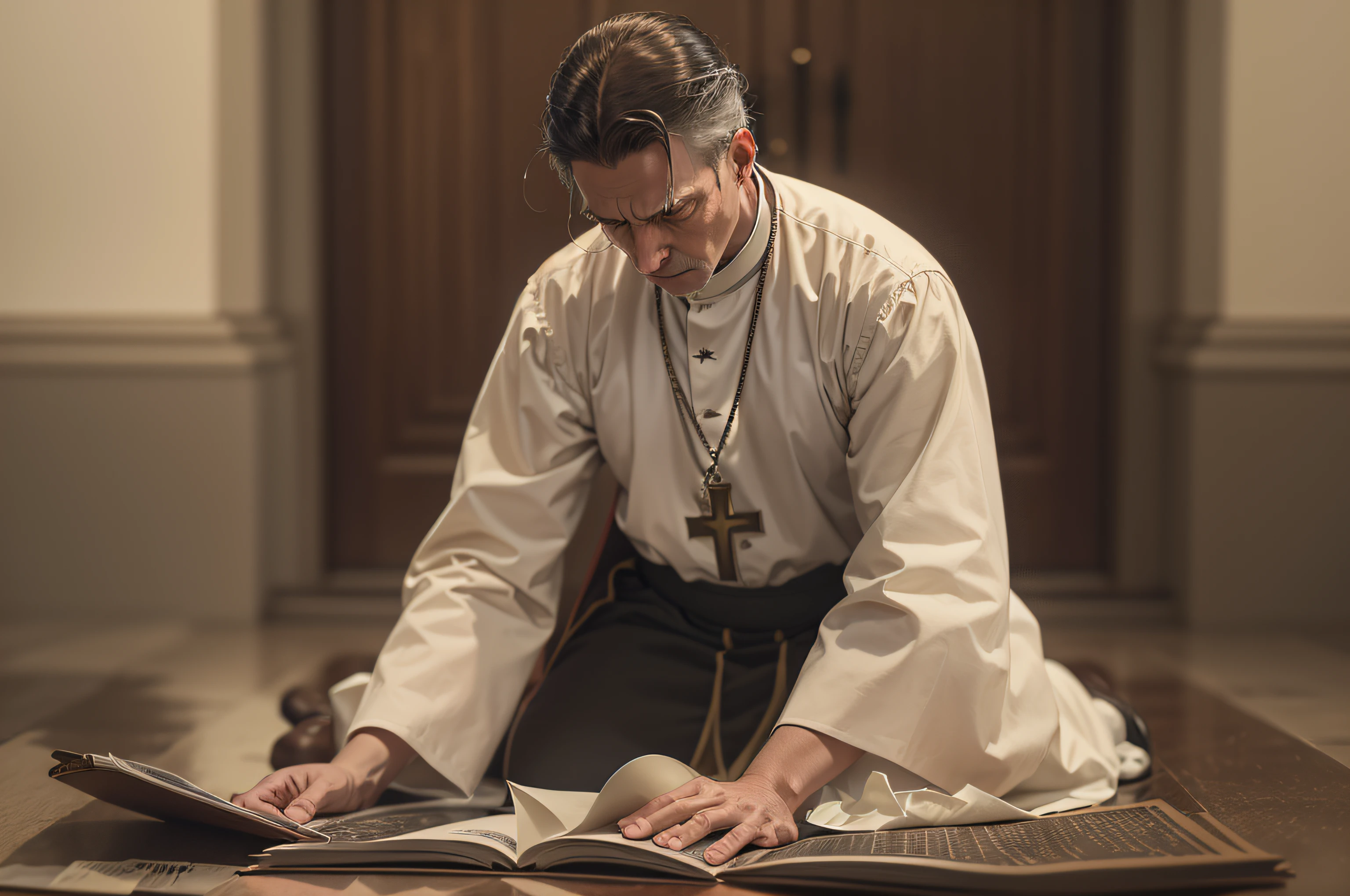a priest performing an exorcism