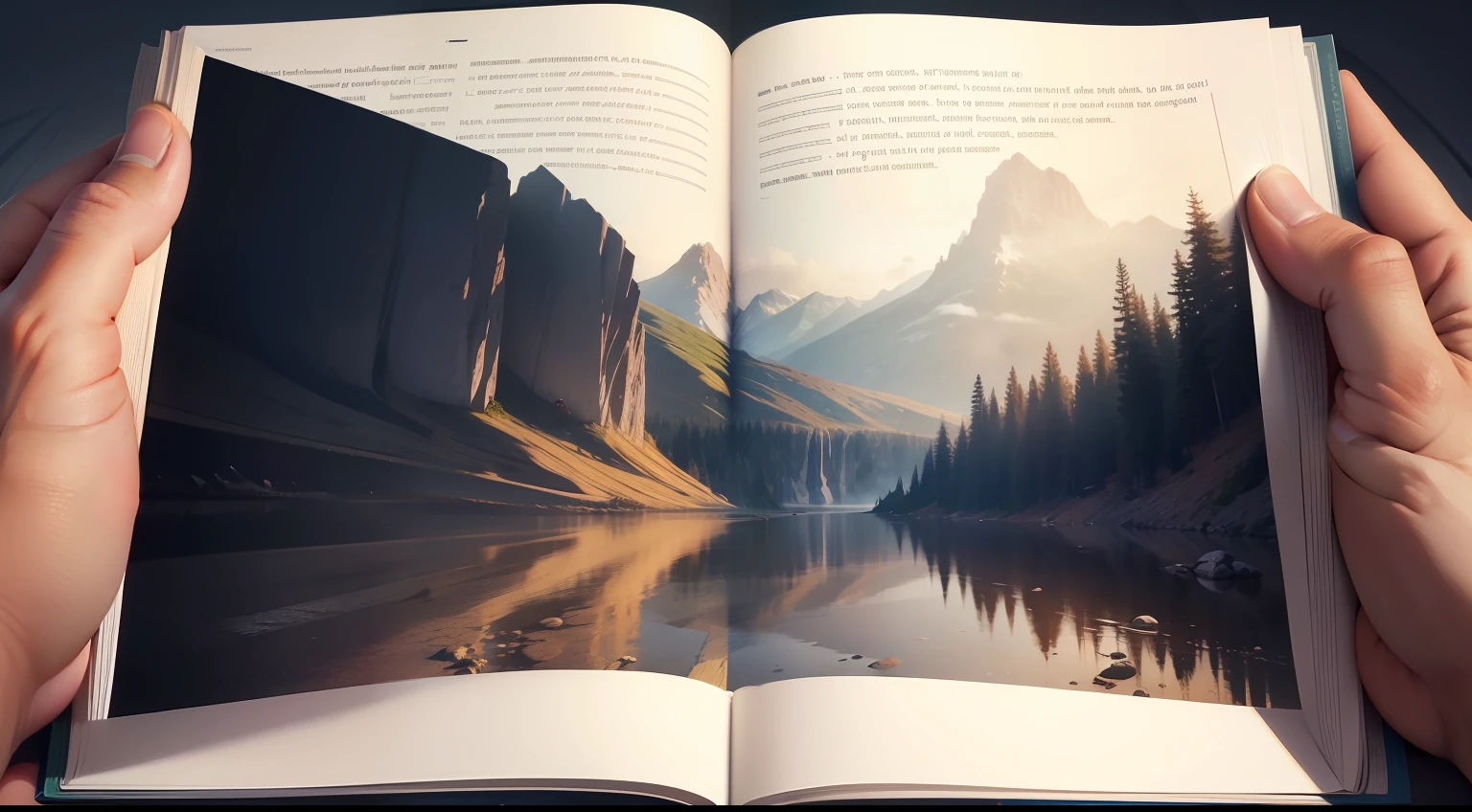 Open book covering the entire size of the image, camara frontal