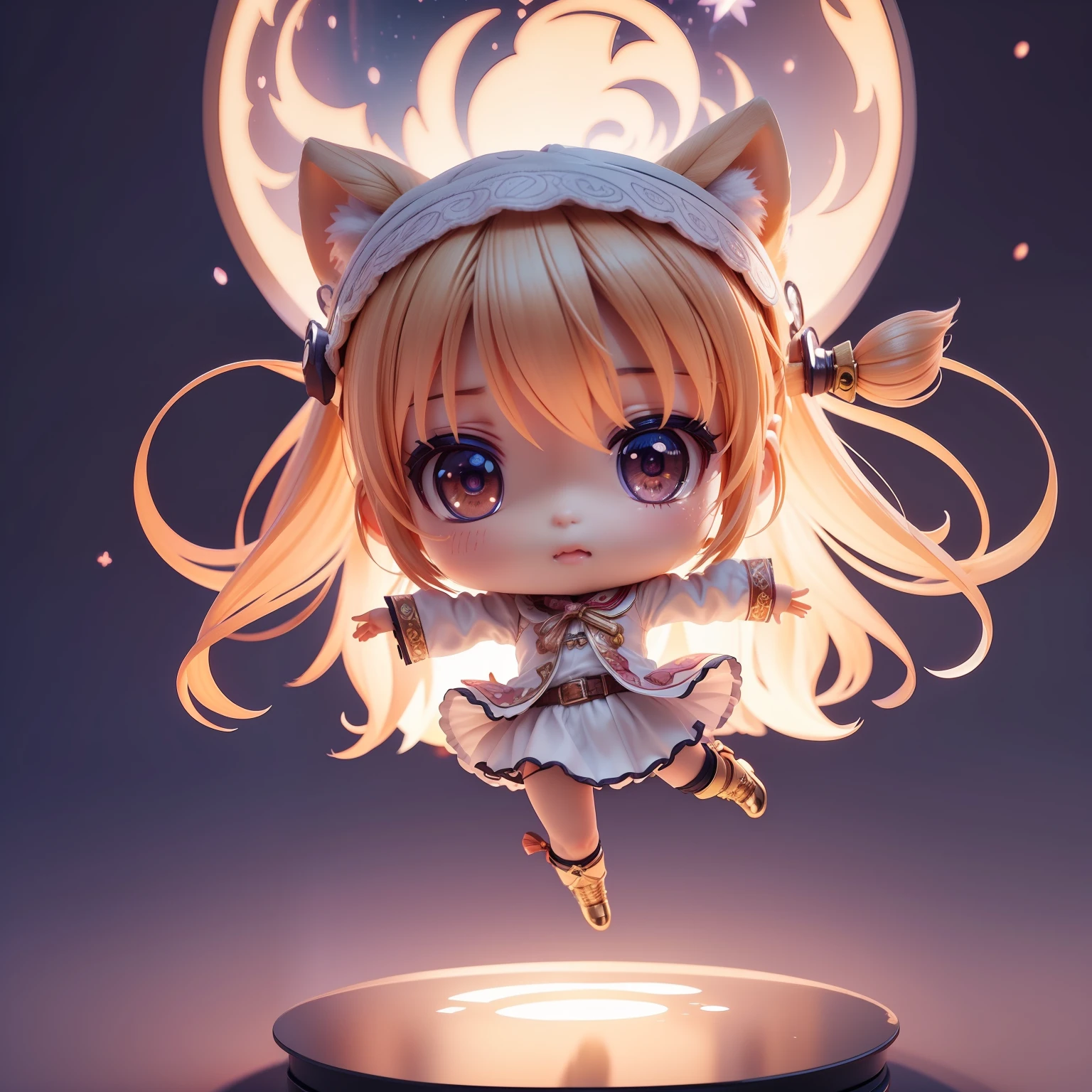 (((Chibi 3D))),Very cute and beautiful chibi anime cowboy costume style 🤠,🐎,🌌Background, Full body, Jumping, Highly detailed face and eyes, Clearly outlined, Solo,Chibi 3D.