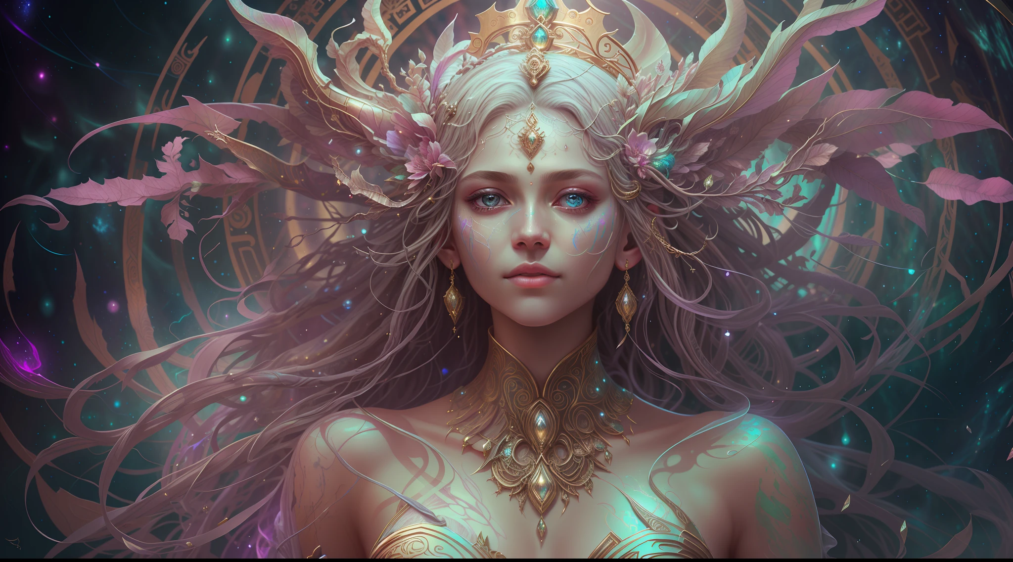 Eldritch, Harsh ancient gods in the night storm, Cloaked in a starry sky, [[Sophia Anne Caruso]], [zendaya], Translucent ivory prosthetic Eldridge horror, Erotic pose, Cinematic lighting, (By (Daniel Mernagh) (Carne Griffiths) Monika Nowak), Highly detailed, Detailed face, Soft body, Alien, Close-up of a goddess with a crown on her head, goddes, Full body like，a stunning portrait of a goddess, Fantasy art Behance, goddes, Extremely high detail, Trending ArtStation, Deviantart ArtStation CGSCOSIETY, extremely detailed goddess shot, trending on artstation 4k, 3 d goddess portrait, hindu aesthetic, Art Station Trend Eldridge, Harsh ancient gods in the night storm, Cloaked in a starry sky, [[Sophia Anne Caruso]], [zendaya], Translucent ivory prosthetic Eldridge horror, Erotic pose, Cinematic lighting, (By (Daniel Mernagh) (Carne Griffiths) Monika Nowak), Highly detailed, Detailed face, Soft body, Alien, Close-up of a goddess with a crown on her head, goddes, Full body like，a stunning portrait of a goddess, Fantasy art Behance, goddes, Extremely high detail, Trending ArtStation, Deviantart ArtStation CGSCOSIETY, extremely detailed goddess shot, trending on artstation 4k, 3 d goddess portrait, hindu aesthetic, Trend at Artstation