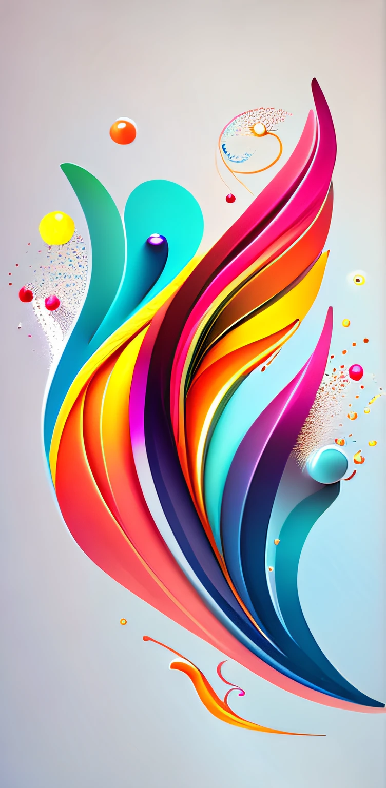 abstract rainbow lily flower,  wallpaper, flat design style, splash water, colorful, intricate