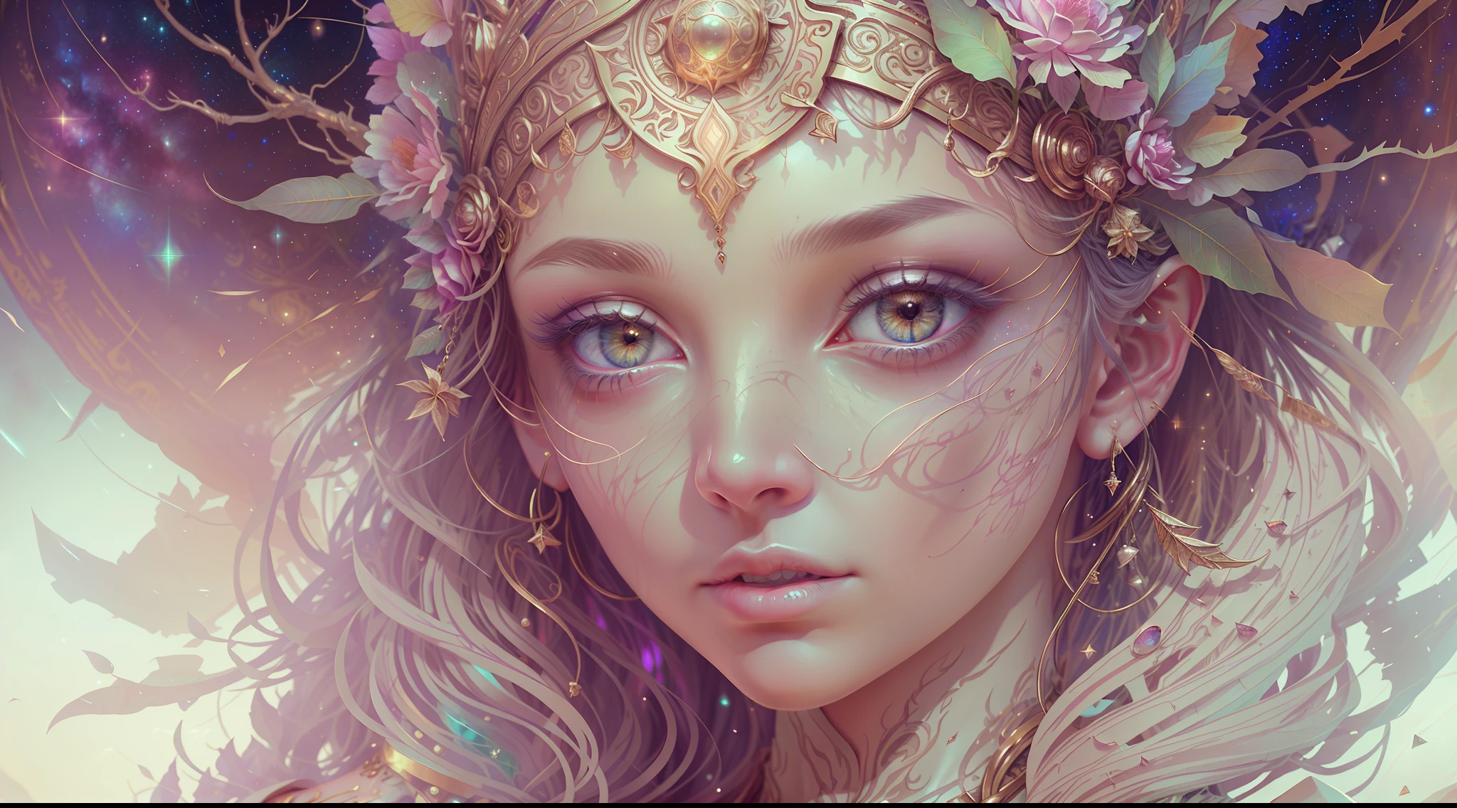 Eldritch, Harsh ancient gods in the night storm, Cloaked in a starry sky, [[Sophia Anne Caruso]], [zendaya], Translucent ivory prosthetic Eldridge horror, Erotic pose, Cinematic lighting, (By (Daniel Mernagh) (Carne Griffiths) Monika Nowak), Highly detailed, Detailed face, Soft body, Alien, Close-up of a goddess with a crown on her head, goddes, Full body like，a stunning portrait of a goddess, Fantasy art Behance, goddes, Extremely high detail, Trending ArtStation, Deviantart ArtStation CGSCOSIETY, extremely detailed goddess shot, trending on artstation 4k, 3 d goddess portrait, hindu aesthetic, Art Station Trend Eldridge, Harsh ancient gods in the night storm, Cloaked in a starry sky, [[Sophia Anne Caruso]], [zendaya], Translucent ivory prosthetic Eldridge horror, Erotic pose, Cinematic lighting, (By (Daniel Mernagh) (Carne Griffiths) Monika Nowak), Highly detailed, Detailed face, Soft body, Alien, Close-up of a goddess with a crown on her head, goddes, Full body like，a stunning portrait of a goddess, Fantasy art Behance, goddes, Extremely high detail, Trending ArtStation, Deviantart ArtStation CGSCOSIETY, extremely detailed goddess shot, trending on artstation 4k, 3 d goddess portrait, hindu aesthetic, Trend at Artstation