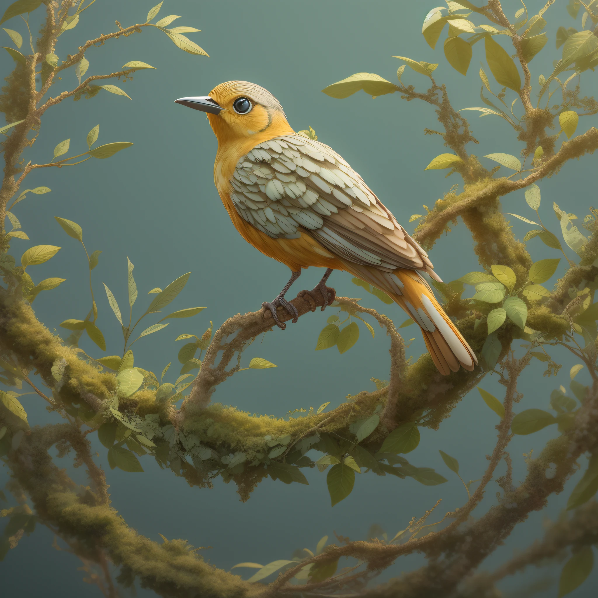 a bird that is sitting on a branch in a circle, trend on behance 3d art, trend on behance 3d art, intricate 3 d illustration, high detailed illustration, arte digital altamente detalhada, Arte 3D digital detalhada, 3 d illustration, 3 d illustration, arte lowpoly cor super detalhada, Highly detailed illustration, arte digital altamente detalhada