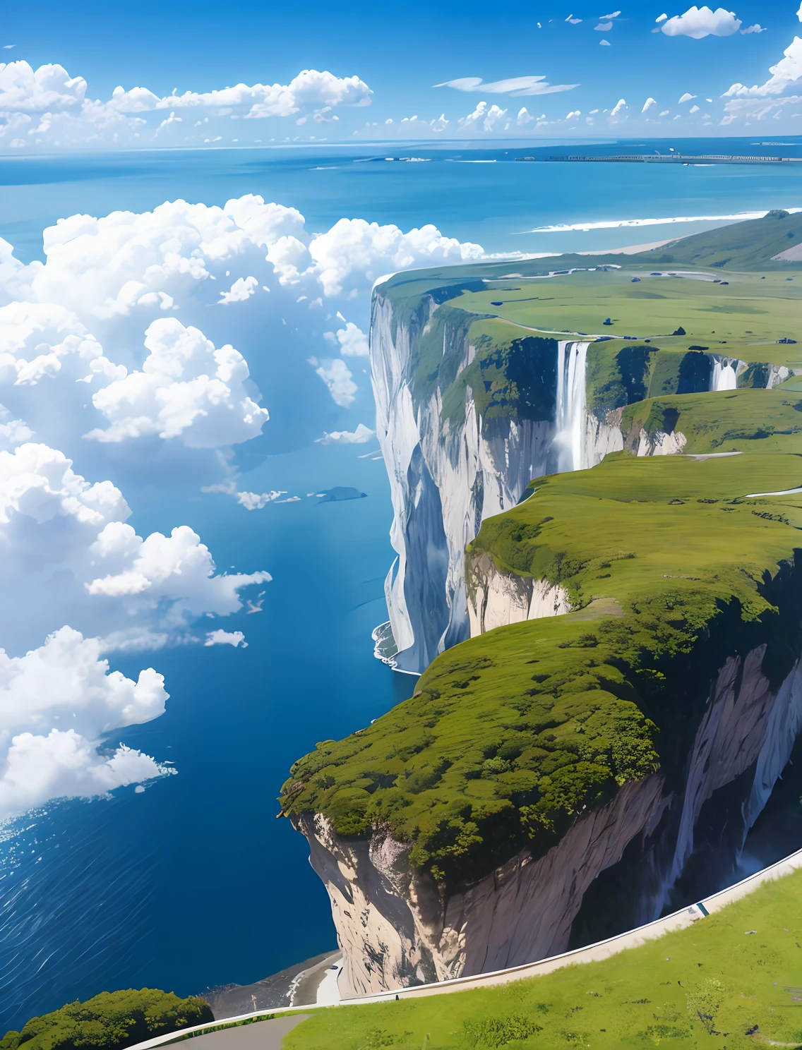top-quality、8K、cirrus、Faint clouds、Faint clouds in the blue sky、Into the cloud、Air and Sea、unmanned、Scenery only