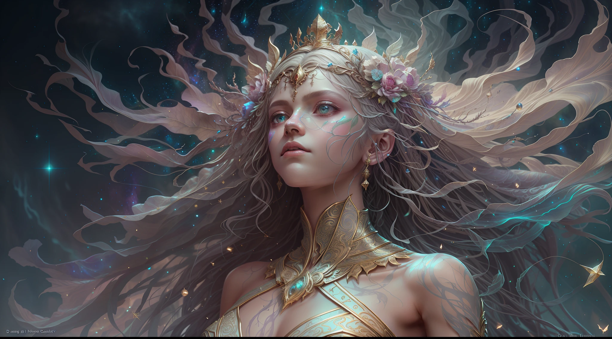 Eldritch, Harsh ancient gods in the night storm, Cloaked in a starry sky, [[Sophia Anne Caruso]], [zendaya], Translucent ivory prosthetic Eldridge horror, Erotic pose, Cinematic lighting, (By (Daniel Mernagh) (Carne Griffiths) Monika Nowak), Highly detailed, Detailed face, Soft body, Alien, Close-up of a goddess with a crown on her head, goddes, Full body like，a stunning portrait of a goddess, Fantasy art Behance, goddes, Extremely high detail, Trending ArtStation, Deviantart ArtStation CGSCOSIETY, extremely detailed goddess shot, trending on artstation 4k, 3 d goddess portrait, hindu aesthetic, Art Station Trend Eldridge, Harsh ancient gods in the night storm, Cloaked in a starry sky, [[Sophia Anne Caruso]], [zendaya], Translucent ivory prosthetic Eldridge horror, Erotic pose, Cinematic lighting, (By (Daniel Mernagh) (Carne Griffiths) Monika Nowak), Highly detailed, Detailed face, Soft body, Alien, Close-up of a goddess with a crown on her head, goddes, Full body like，a stunning portrait of a goddess, Fantasy art Behance, goddes, Extremely high detail, Trending ArtStation, Deviantart ArtStation CGSCOSIETY, extremely detailed goddess shot, trending on artstation 4k, 3 d goddess portrait, hindu aesthetic, Trend at Artstation