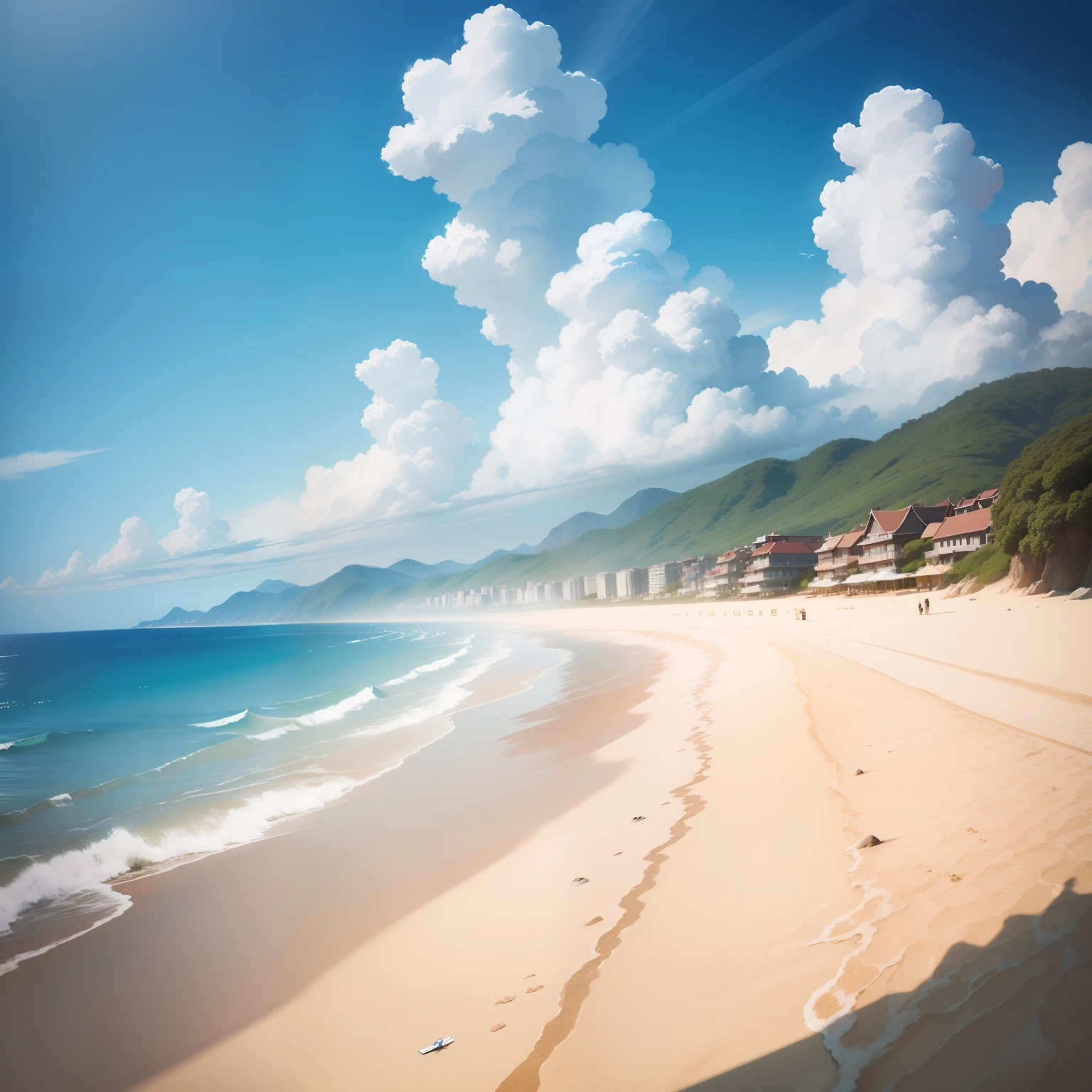 top-quality、8K、cirrus、Faint clouds、Faint clouds in the blue sky、Into the cloud、Air and Sea、unmanned、Scenery only、sand beach、Sunset sky
