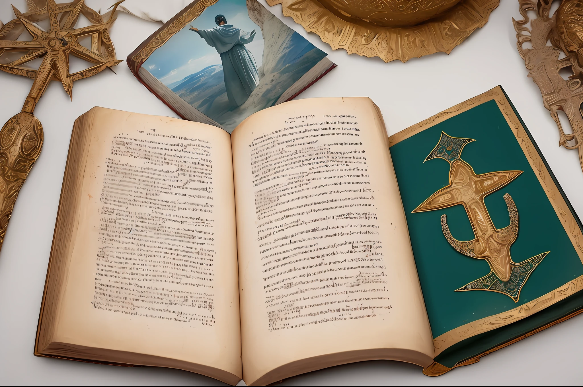 Uma cena que retrata o mundo antigo, possivelmente com pessoas em trajes judaicos antigos. Narration: "Escrito antes do nascimento de Cristo, This book offers valuable information about the beliefs and spirituality of ancient Jewish communities." ancient civilisation