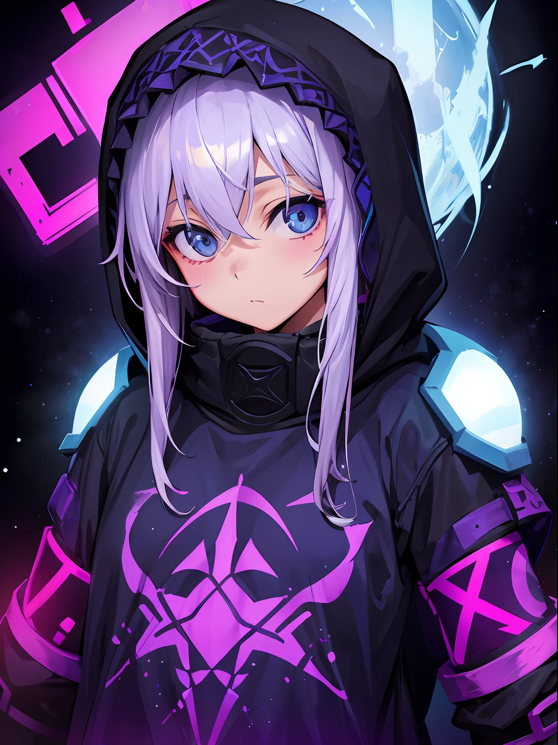 girlish, sudadera con capucha, fresco, Blacklight, capucha hacia abajo