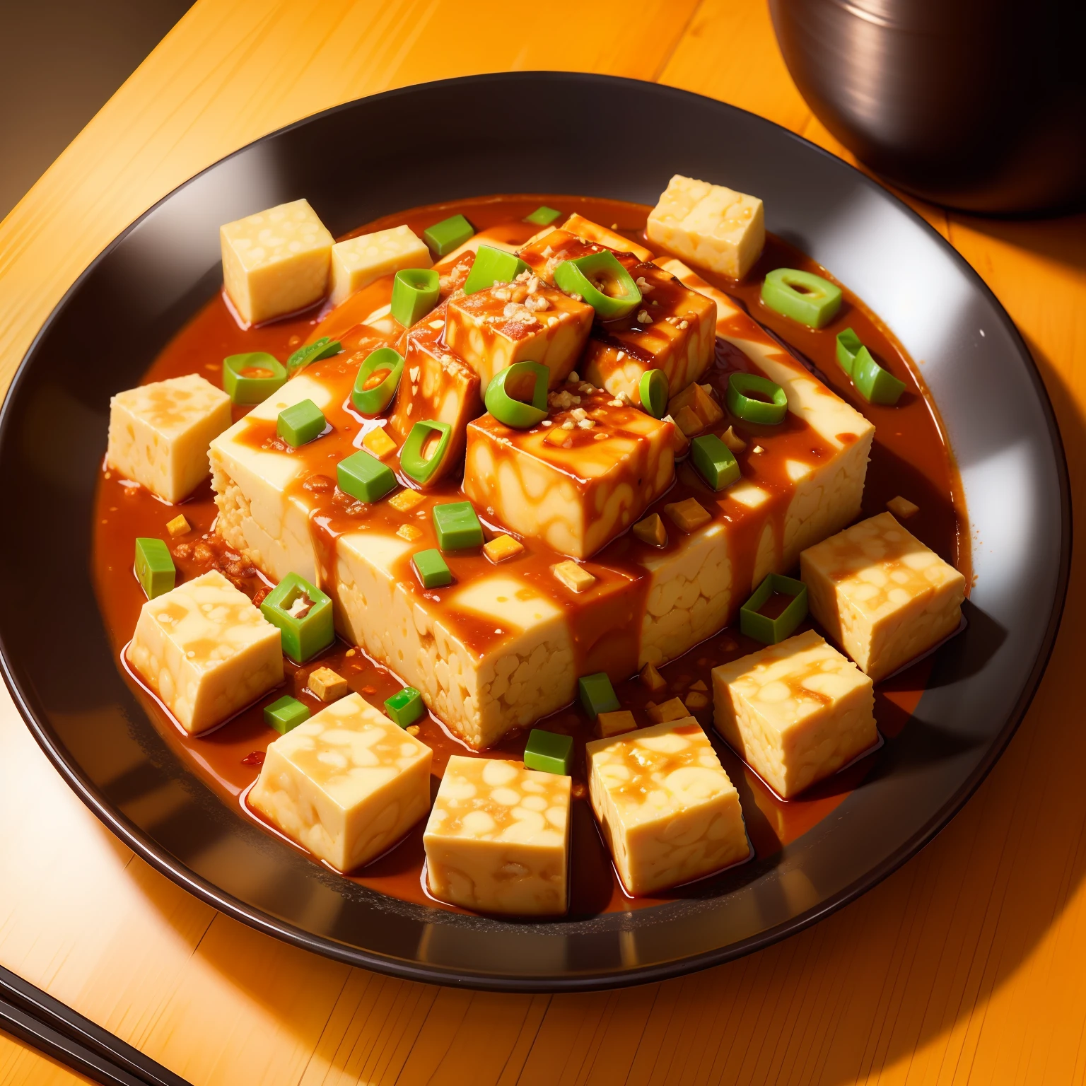 A plate of mapo tofu,hyper HD