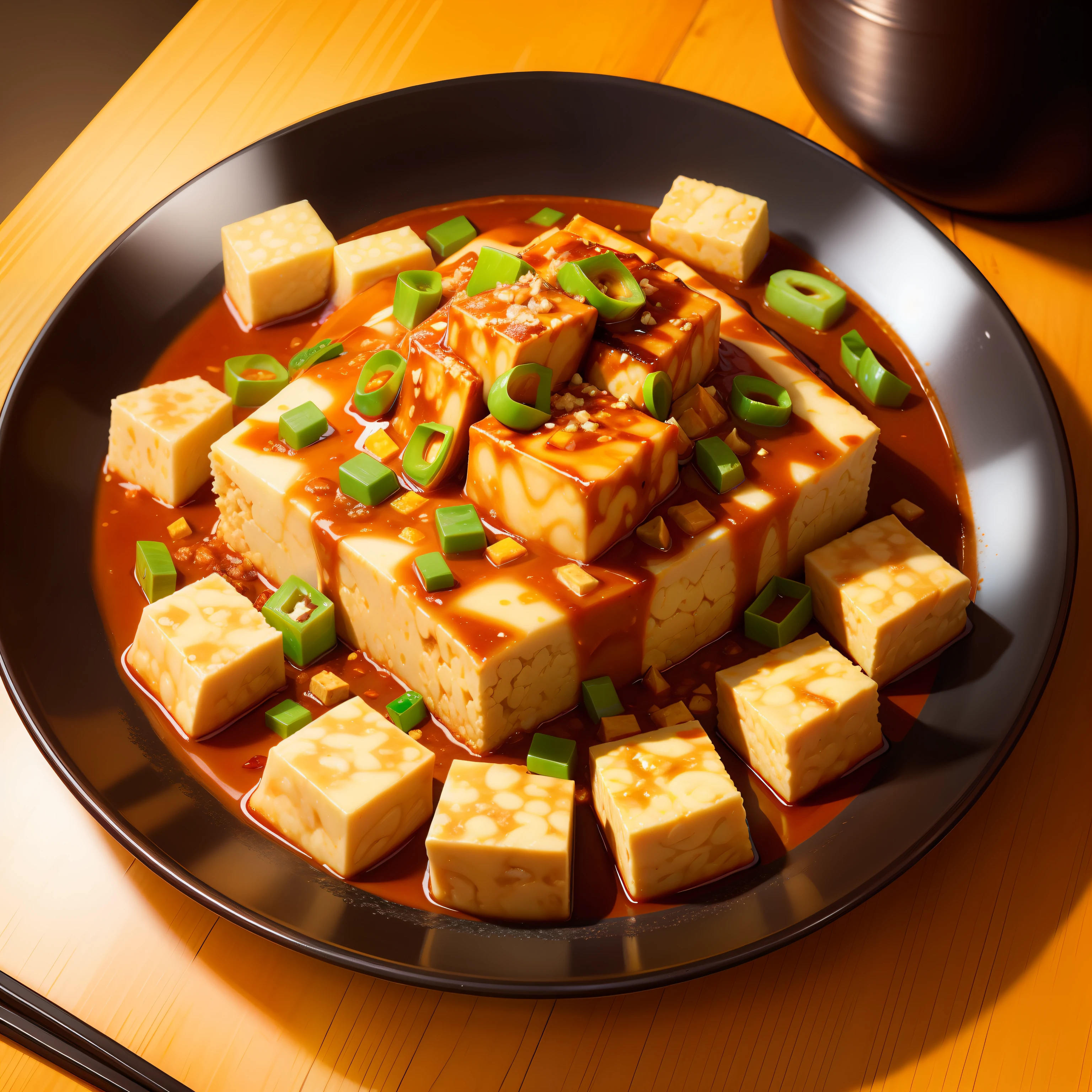 A plate of mapo tofu,hyper HD