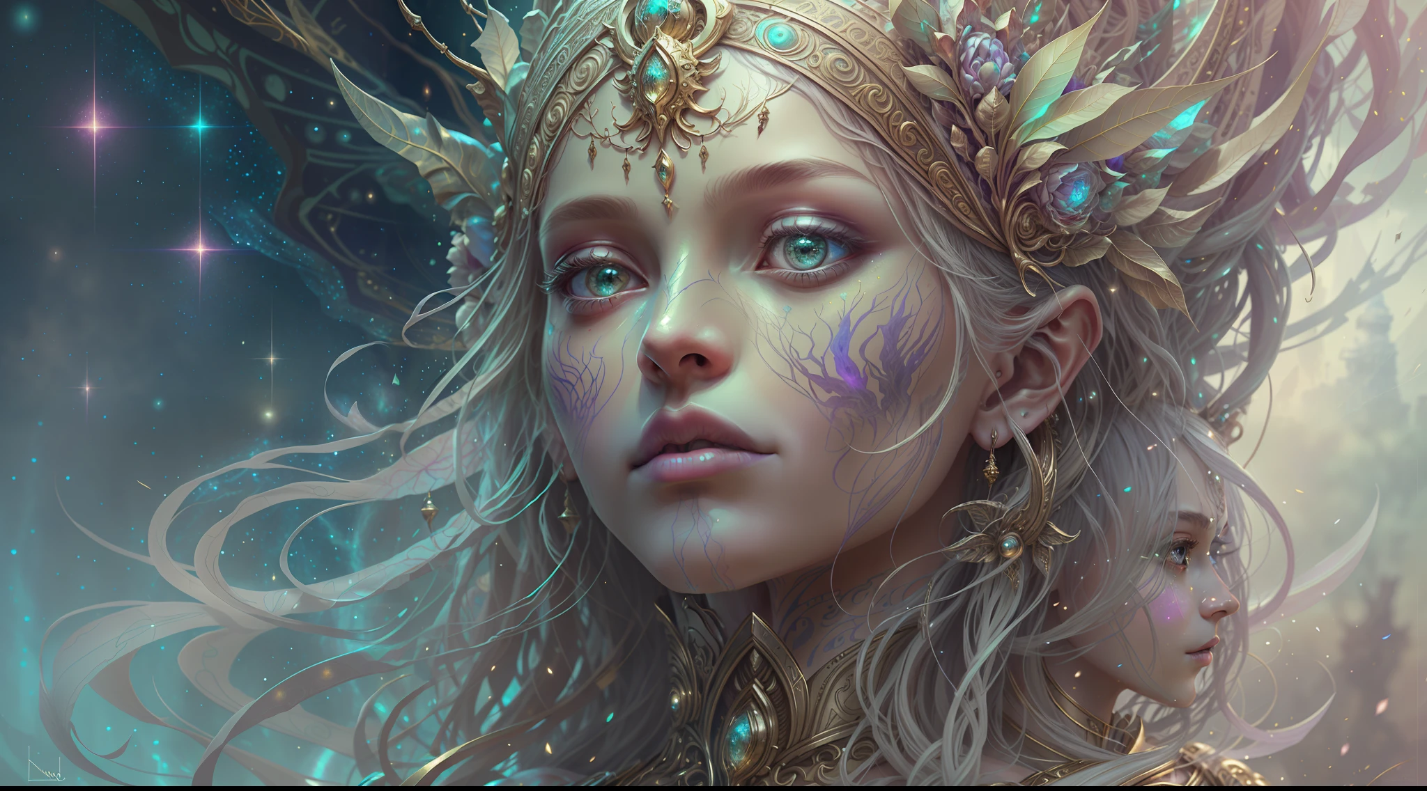 Eldritch, Harsh ancient gods in the night storm, Cloaked in a starry sky, [[Sophia Anne Caruso]], [zendaya], Translucent ivory prosthetic Eldridge horror, Erotic pose, Cinematic lighting, (By (Daniel Mernagh) (Carne Griffiths) Monika Nowak), Highly detailed, Detailed face, Soft body, Alien, Close-up of a goddess with a crown on her head, goddes, Full body like，a stunning portrait of a goddess, Fantasy art Behance, goddes, Extremely high detail, Trending ArtStation, Deviantart ArtStation CGSCOSIETY, extremely detailed goddess shot, trending on artstation 4k, 3 d goddess portrait, hindu aesthetic, Art Station Trend Eldridge, Harsh ancient gods in the night storm, Cloaked in a starry sky, [[Sophia Anne Caruso]], [zendaya], Translucent ivory prosthetic Eldridge horror, Erotic pose, Cinematic lighting, (By (Daniel Mernagh) (Carne Griffiths) Monika Nowak), Highly detailed, Detailed face, Soft body, Alien, Close-up of a goddess with a crown on her head, goddes, Full body like，a stunning portrait of a goddess, Fantasy art Behance, goddes, Extremely high detail, Trending ArtStation, Deviantart ArtStation CGSCOSIETY, extremely detailed goddess shot, trending on artstation 4k, 3 d goddess portrait, hindu aesthetic, Trend at Artstation