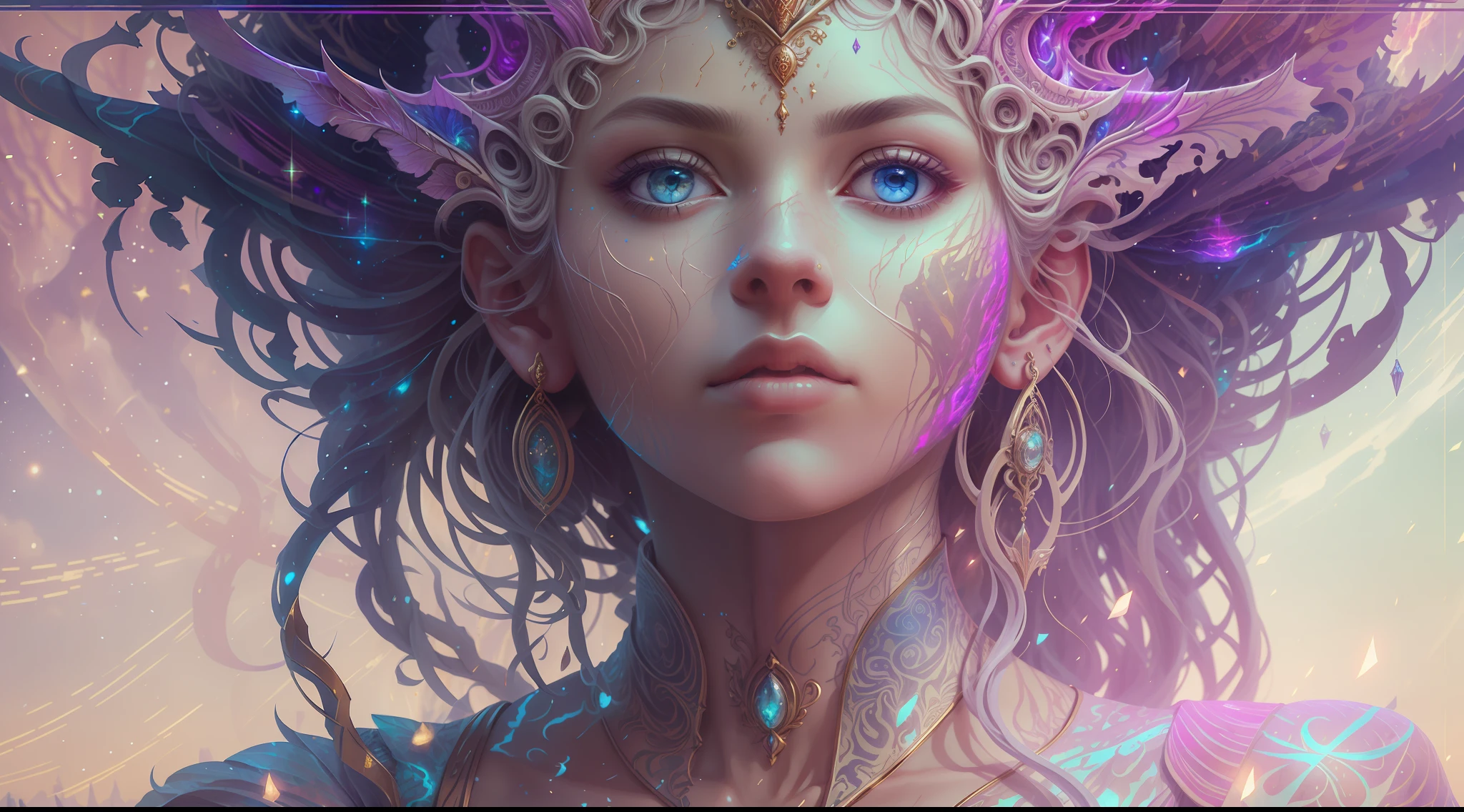 Eldritch, Harsh ancient gods in the night storm, Cloaked in a starry sky, [[Sophia Anne Caruso]], [zendaya], Translucent ivory prosthetic Eldridge horror, Erotic pose, Cinematic lighting, (By (Daniel Mernagh) (Carne Griffiths) Monika Nowak), Highly detailed, Detailed face, Soft body, Alien, Close-up of a goddess with a crown on her head, goddes, Full body like，a stunning portrait of a goddess, Fantasy art Behance, goddes, Extremely high detail, Trending ArtStation, Deviantart ArtStation CGSCOSIETY, extremely detailed goddess shot, trending on artstation 4k, 3 d goddess portrait, hindu aesthetic, Art Station Trend Eldridge, Harsh ancient gods in the night storm, Cloaked in a starry sky, [[Sophia Anne Caruso]], [zendaya], Translucent ivory prosthetic Eldridge horror, Erotic pose, Cinematic lighting, (By (Daniel Mernagh) (Carne Griffiths) Monika Nowak), Highly detailed, Detailed face, Soft body, Alien, Close-up of a goddess with a crown on her head, goddes, Full body like，a stunning portrait of a goddess, Fantasy art Behance, goddes, Extremely high detail, Trending ArtStation, Deviantart ArtStation CGSCOSIETY, extremely detailed goddess shot, trending on artstation 4k, 3 d goddess portrait, hindu aesthetic, Trend at Artstation