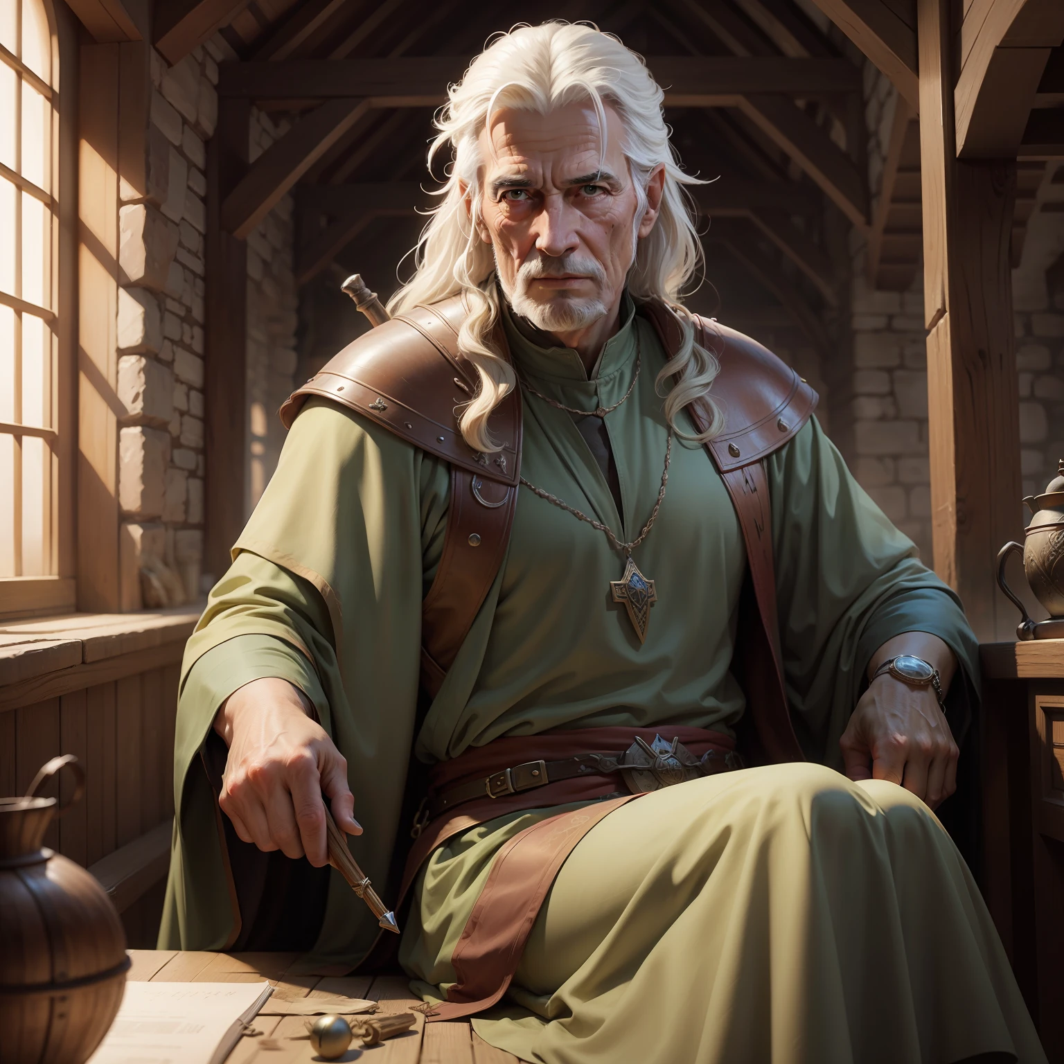 Realistic image of a medieval Old Sage