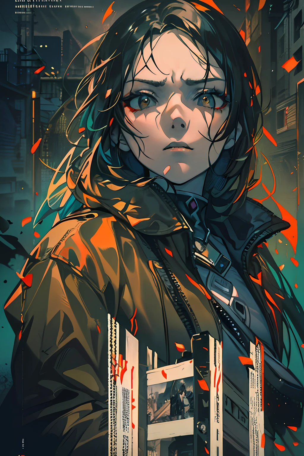 ((((dramatic))), (((gritty))), (((intense))) film poster featuring a young woman as the central character. She stands confidently in the center of the poster, wearing a stylish and edgy outfit, with a determined expression on her face. The background is dark and gritty, with a sense of danger and intensity. The text is bold and attention-grabbing, with a catchy tagline that adds to the overall feeling of drama and excitement. The color palette is mainly dark with splashes of vibrant colors, giving the poster a dynamic and visually striking appearance,tachi-e
(magazine:1.3), (cover-style:1.3), fashionable, woman, vibrant, outfit, posing, front, colorful, dynamic, background, elements, confident, expression, holding, statement, accessory, majestic, coiled, around, touch, scene, text, cover, bold, attention-grabbing, title, stylish, font, catchy, headline, larger, striking, modern, trendy, focus, fashion,