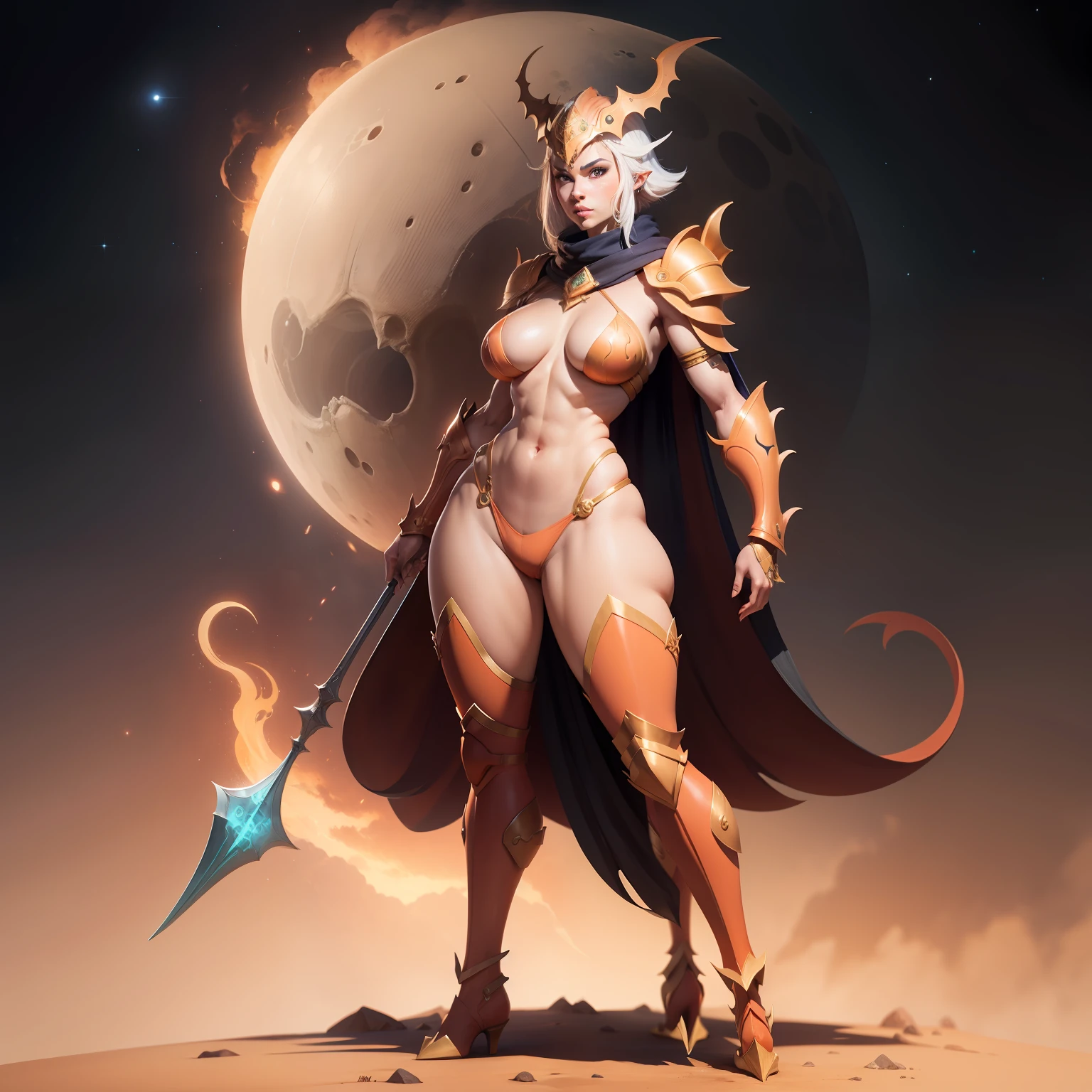 Pluto Warrior Bipedal Wyvern Radamandis Female Good figure Fair skin Large breasts Peach buttocks Full body portrait